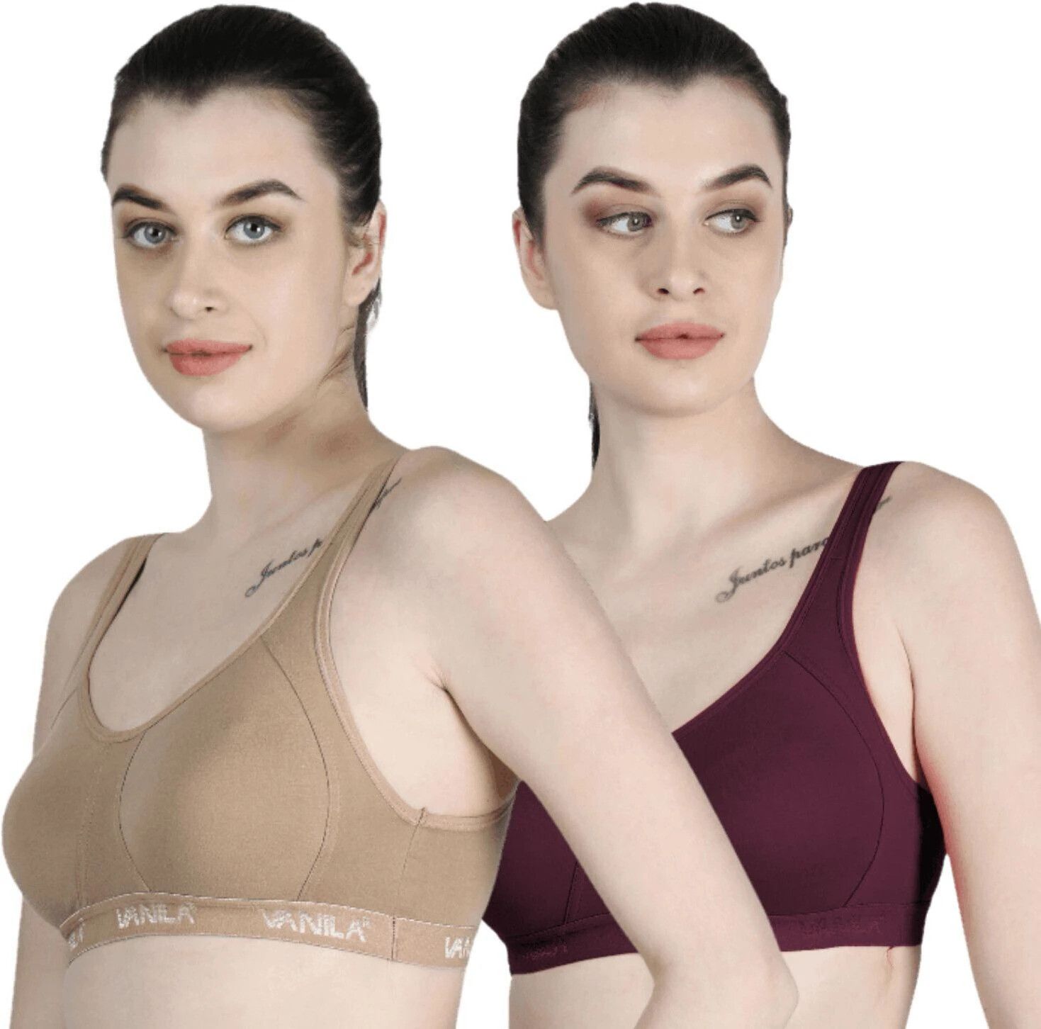 vanila Pack of 2 Women Sports Non Padded Bra-picture-13