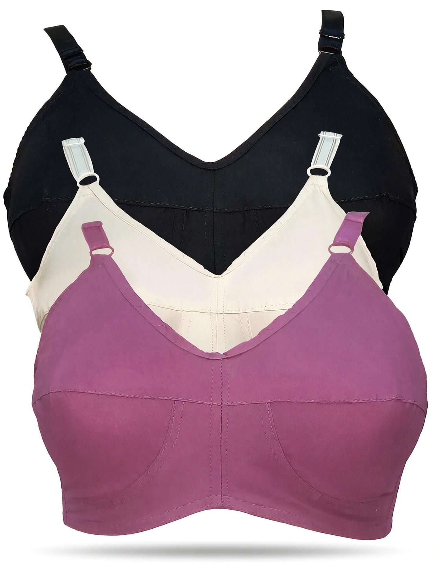 Pack of 3 Women Full Coverage Non Padded Bra-image-19