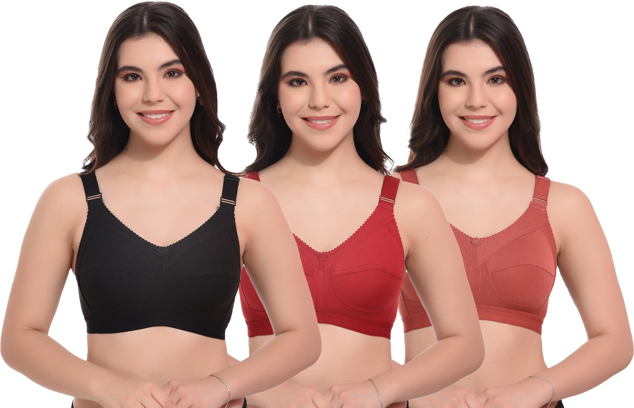 teenplus Pack of 3 Women Everyday Non Padded Bra-picture-5