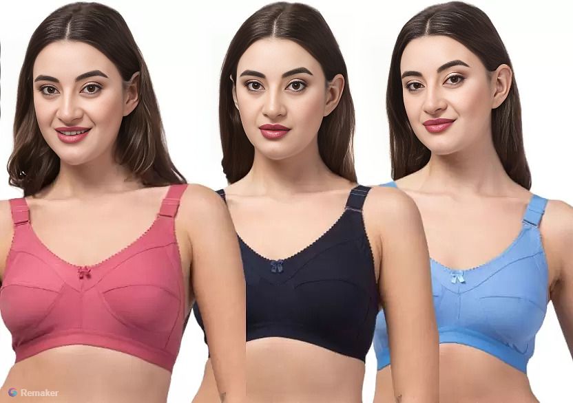 imsa moda Pack of 3 Women T-Shirt Non Padded Bra-picture-29