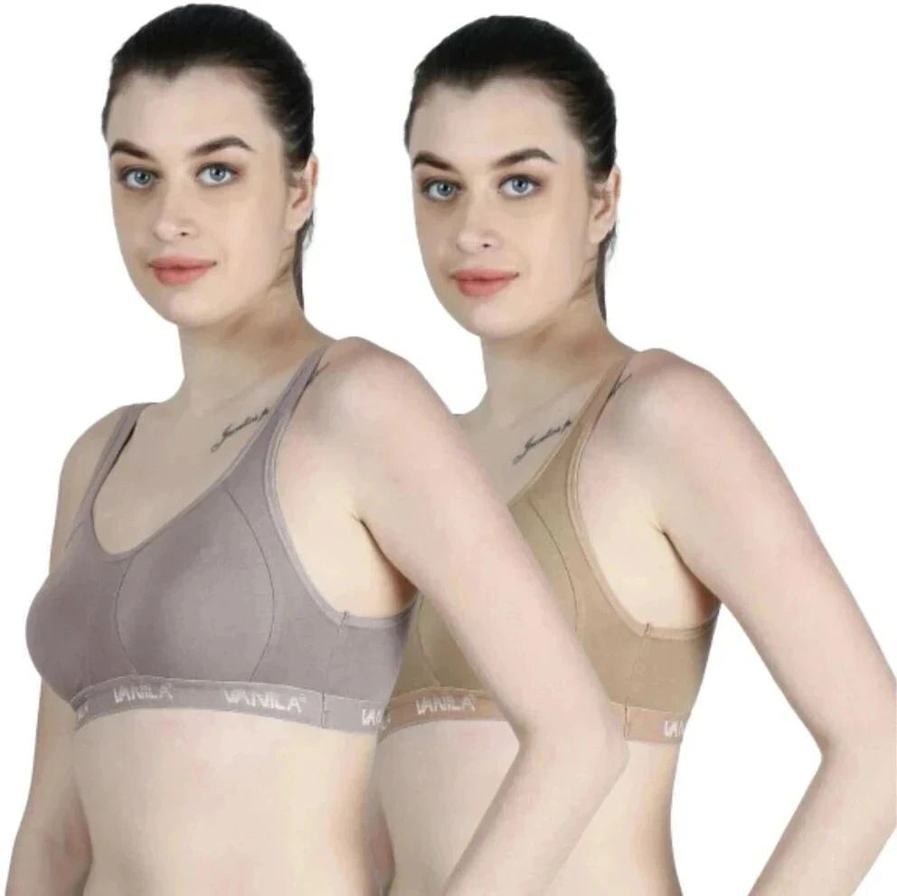 vanila Pack of 2 Women Sports Non Padded Bra-picture-4
