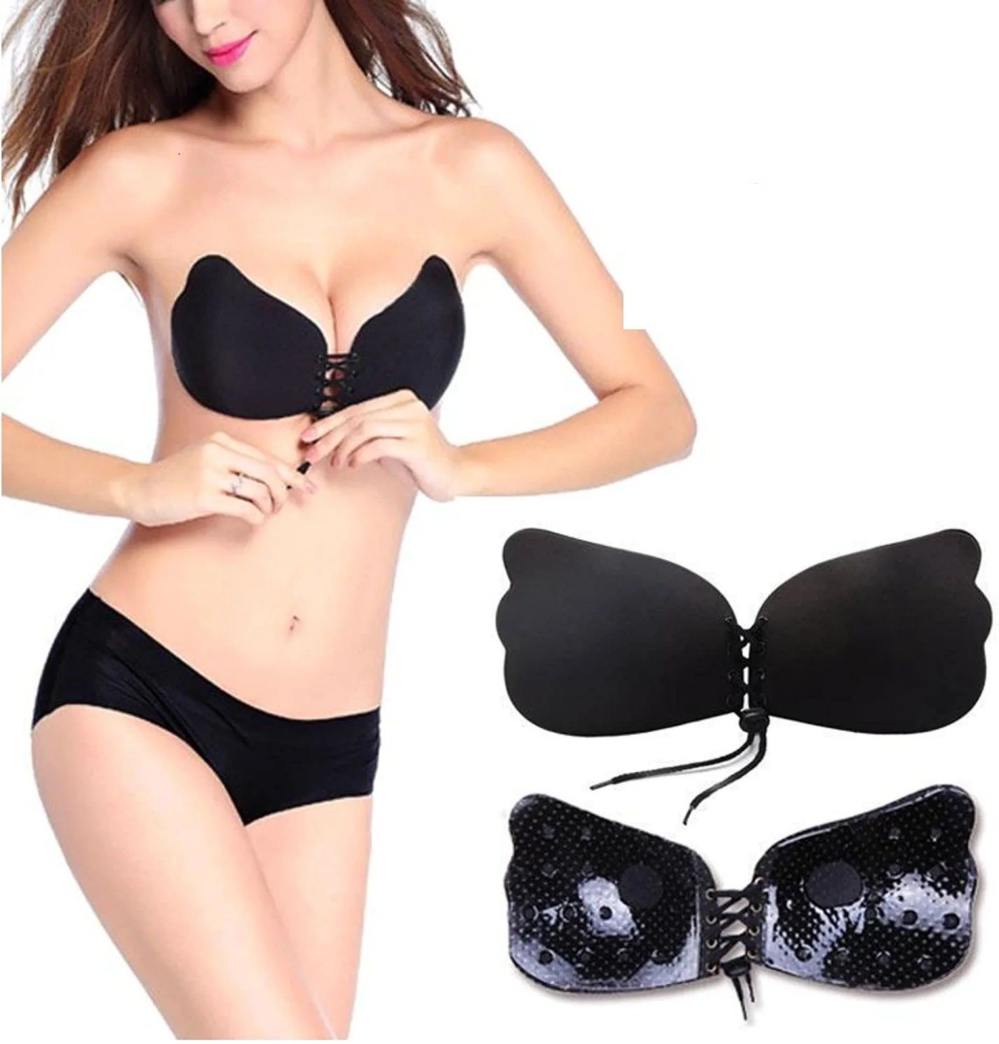 maitri enterprise Invisible Silicone Gel Self Adhesive Backless Reusable Stick on PushUp Bra M414 Nursing Breast Pad-picture-36