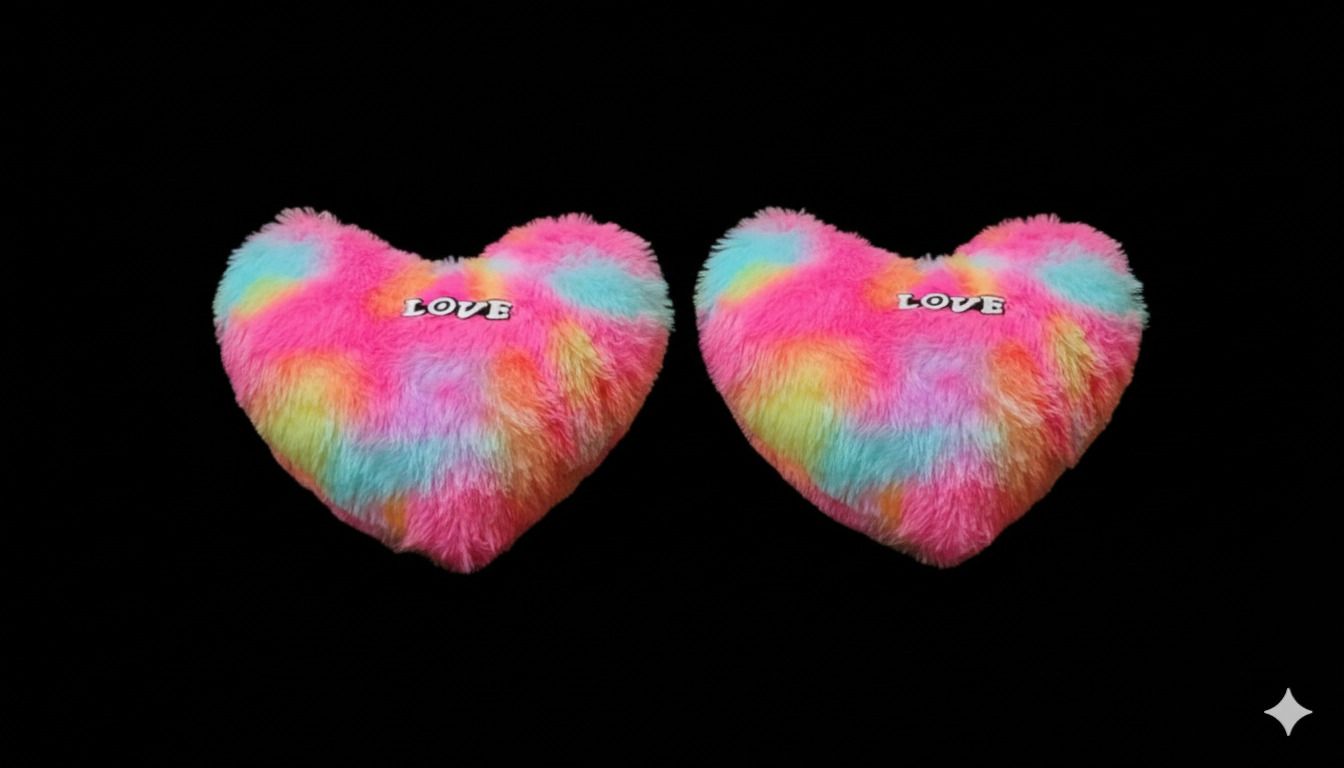 2 KA SET Heart Shape Cushion Pillow For Gifting Purpose - (PINK) Breast Support Cushion