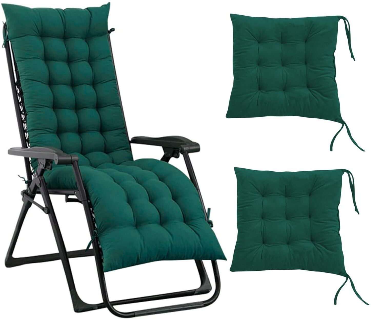 Straight Cotton Long Chair Pad with Two Square Cushions Breast Support Cushion