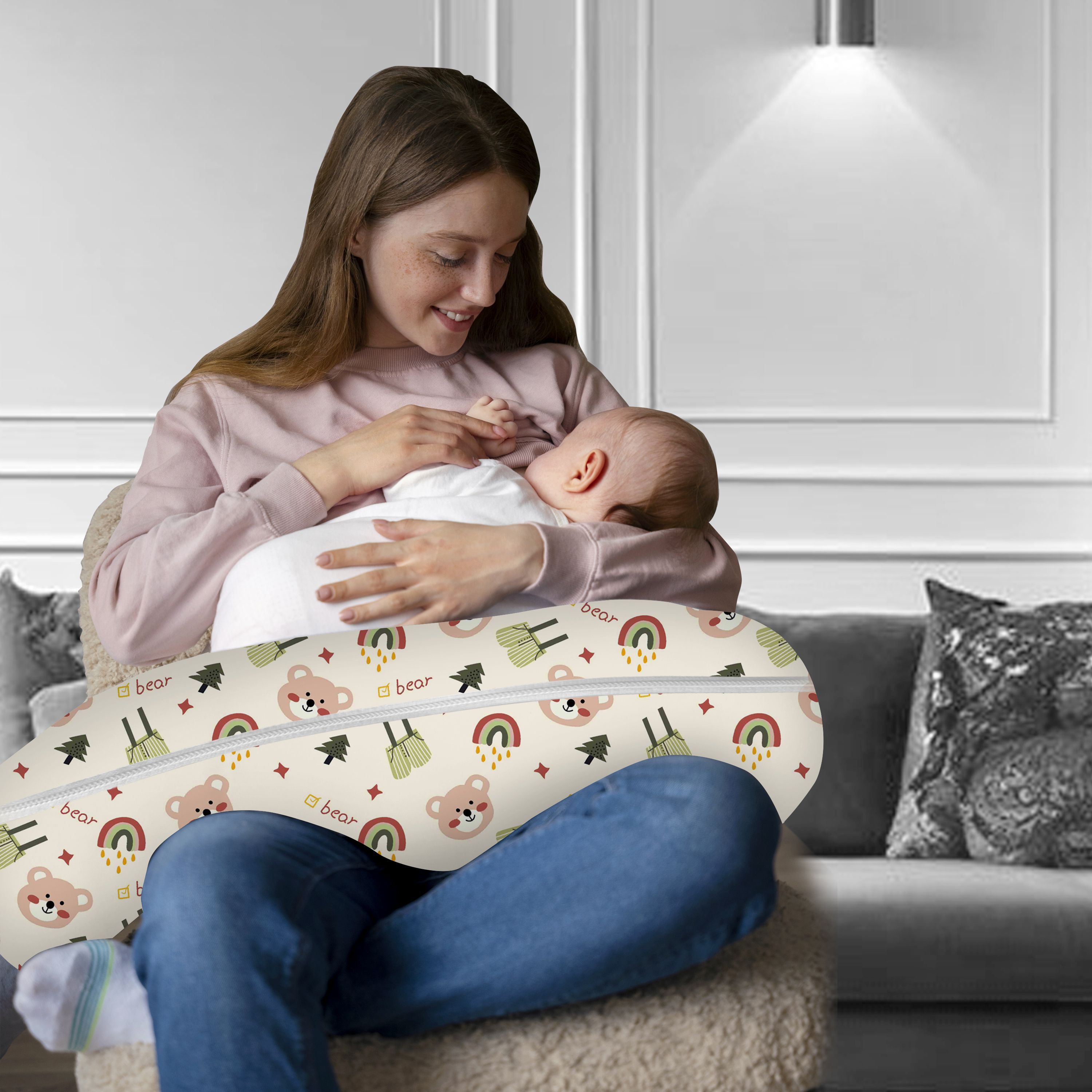 toysilo Baby Feeding Pillow for Newborn | Nursing Support Breastfeeding Pillow-picture-7
