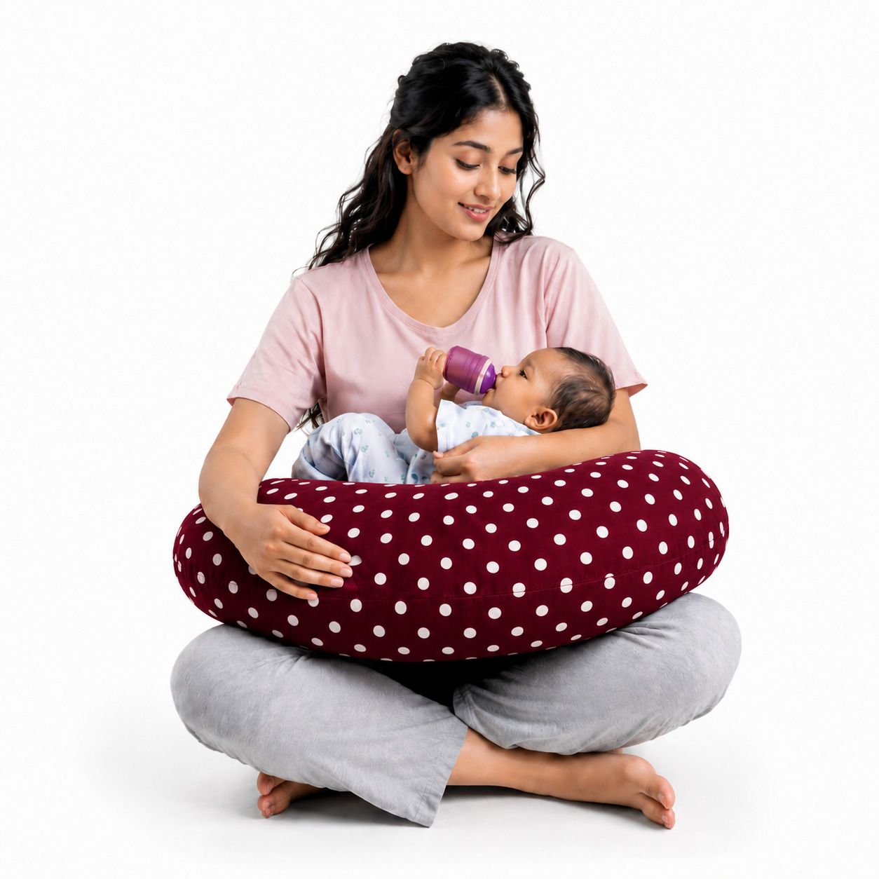 goldenhub Feeding Pillow for Mom & Baby | Soft Cotton Nursing Pillow | C Shape baby pillow Breastfeeding Pillow-picture-38