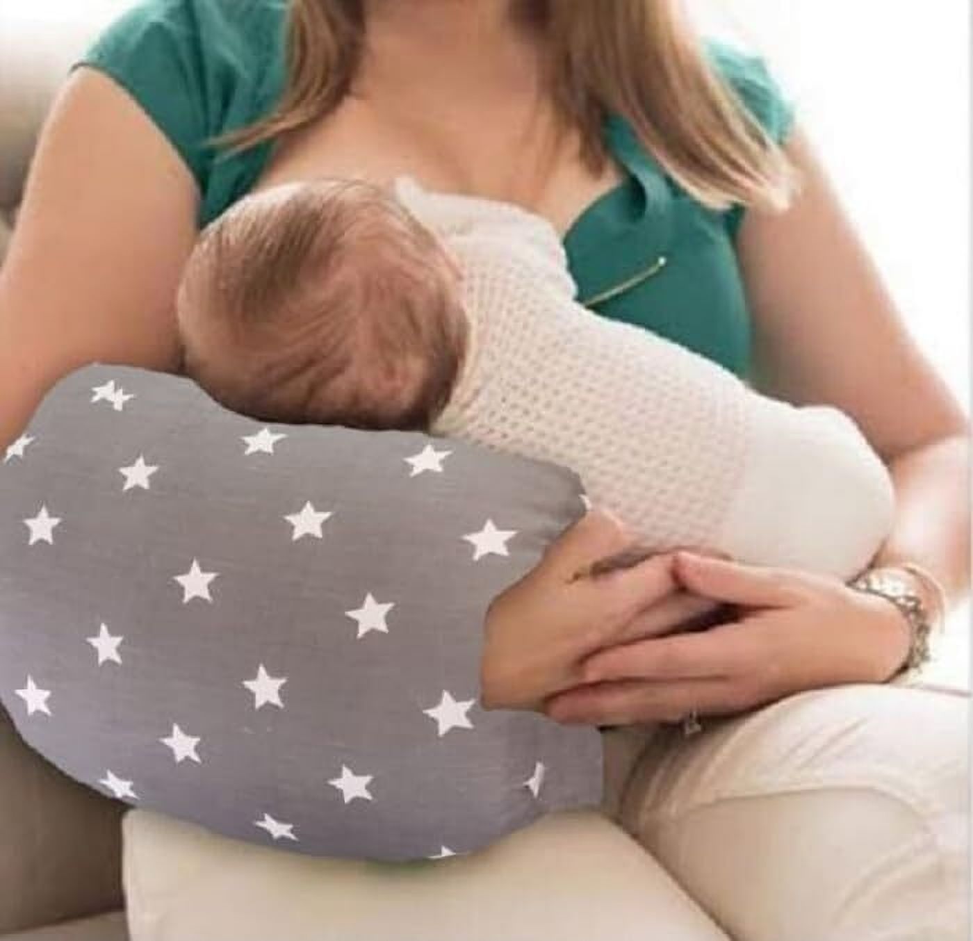 Arm Pillow, Breastfeeding and Bottle Feeding Head Support Pillow (Star- Gray) Breast Support Cushion