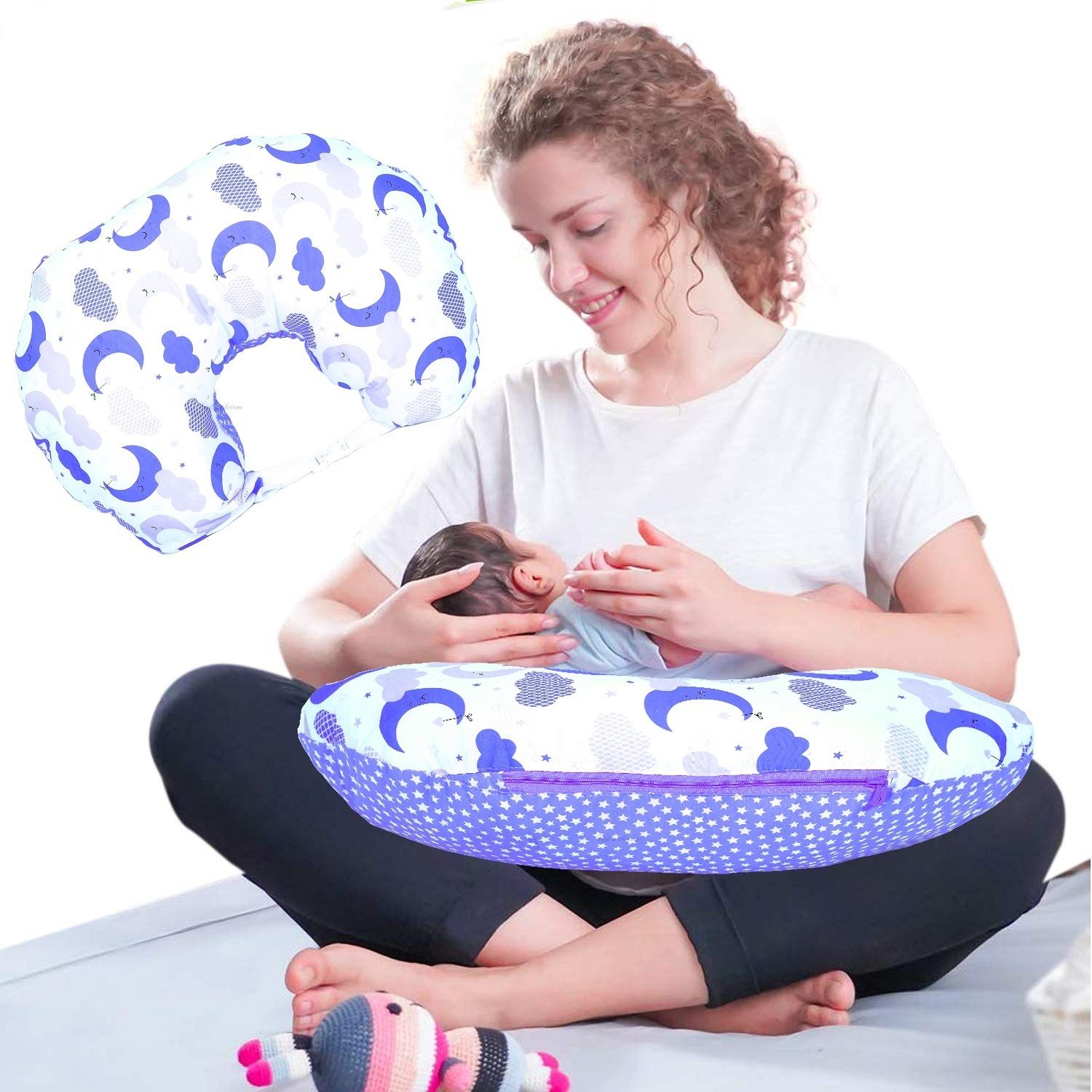 Half Moon Portable 6 in 1 New Born Baby Feeding Pillow Breastfeeding Pillow-image-38