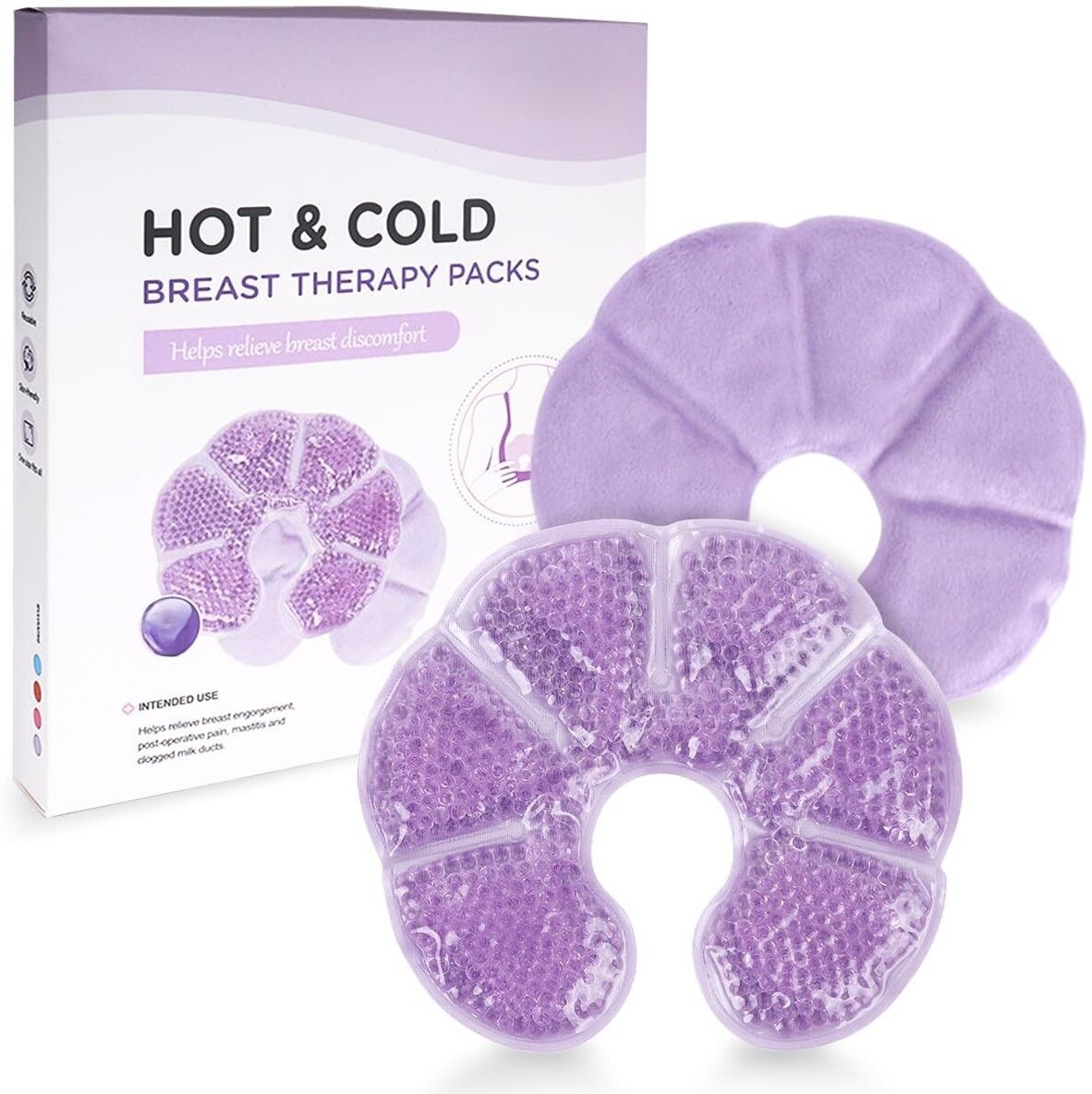 flixy Breast Therapy Packs, Hot & Cold | Includes 2 Soft Covers| Relieves Nipple Pain Breastfeeding Pillow-picture-15