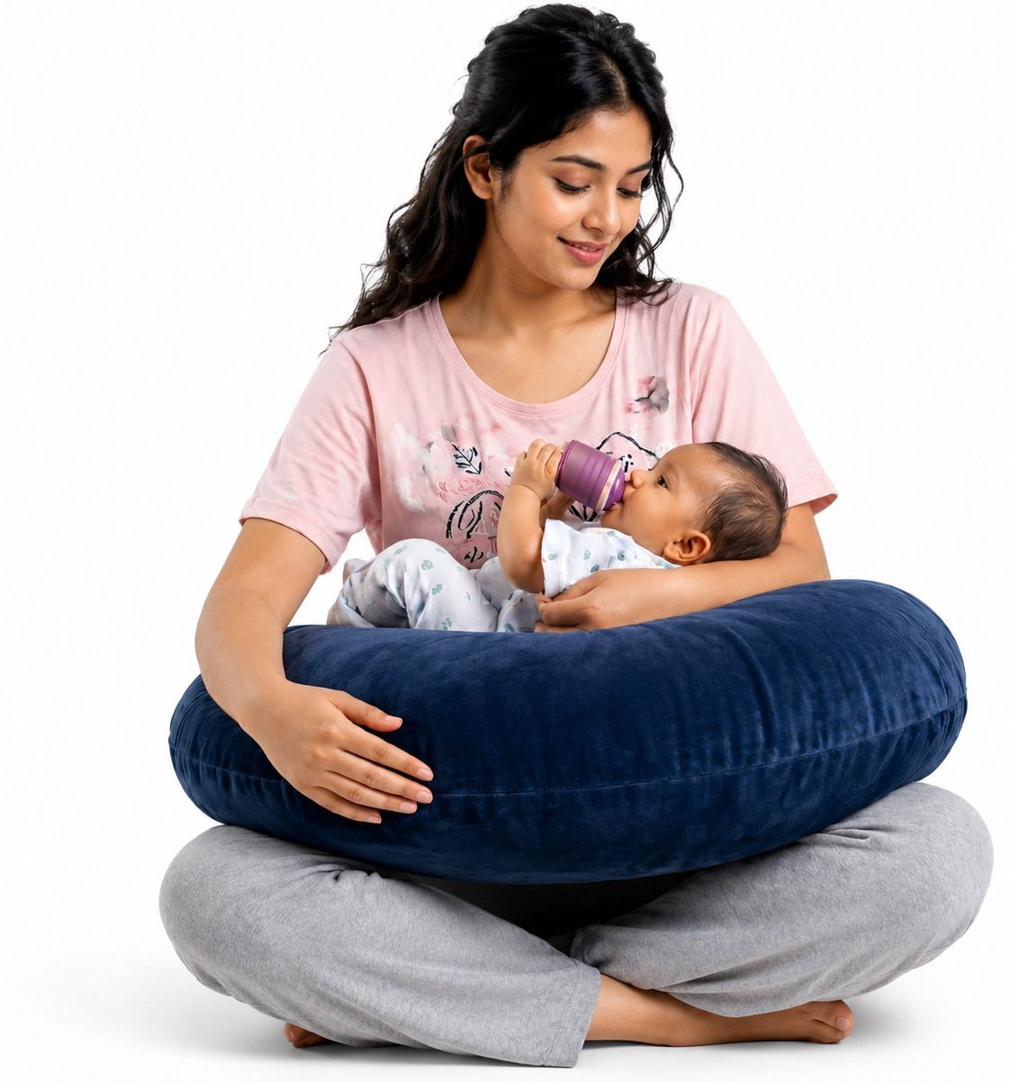 goldenhub Feeding Pillow for Mom & Baby | Soft Velvet Nursing Pillow | C Shape baby pillow Breastfeeding Pillow-picture-45
