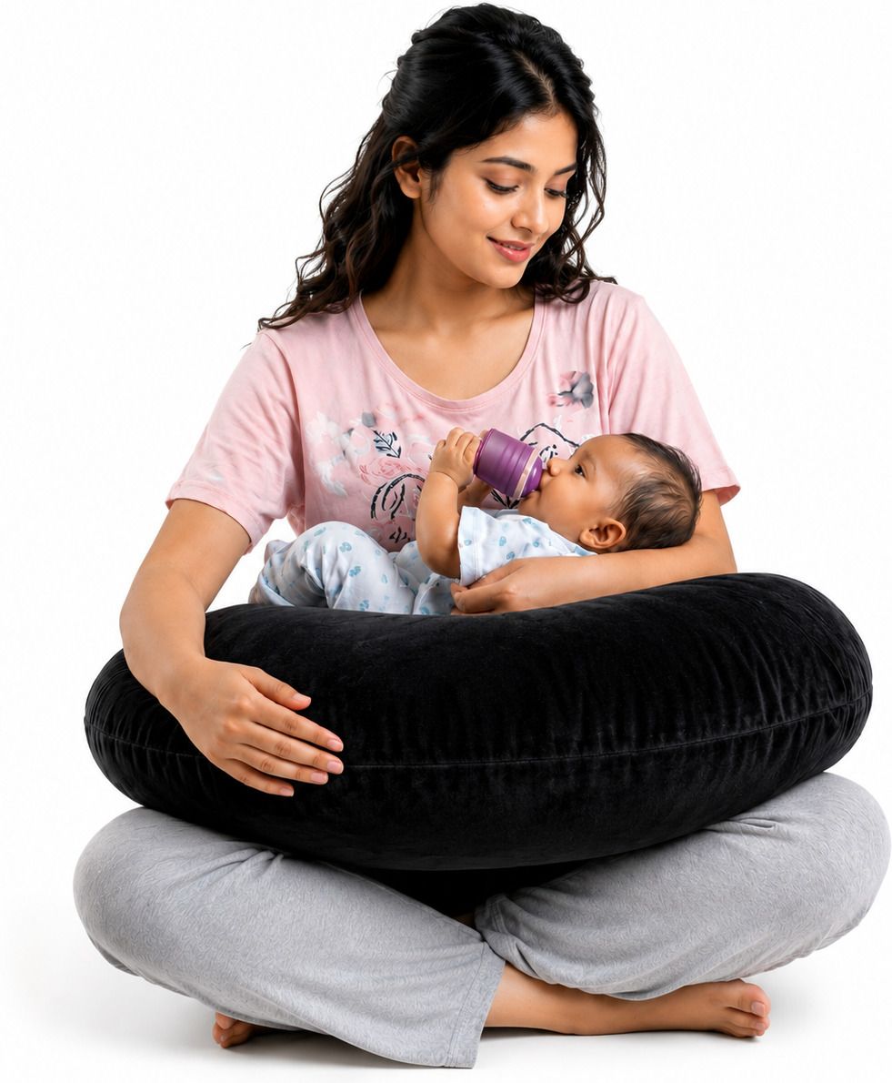 goldenhub Feeding Pillow for Mom & Baby | Soft Velvet Nursing Pillow | C Shape baby pillow Breastfeeding Pillow-picture-28