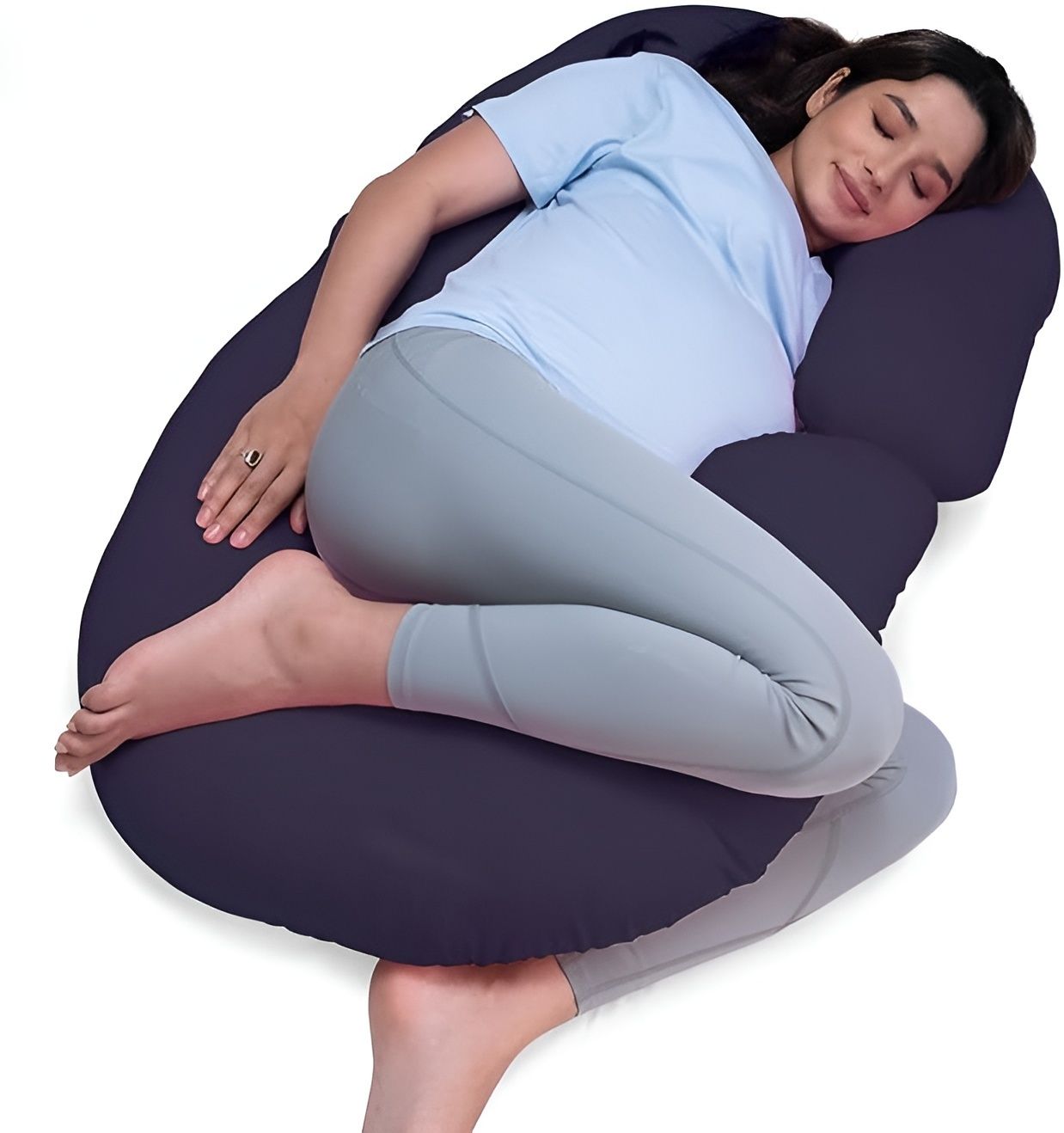 jaipurlinen "Enjoy full-body comfort and support for a more peaceful pregnancy journey." Microfibre Solid Pregnancy Pillow Pack of 1-picture-15