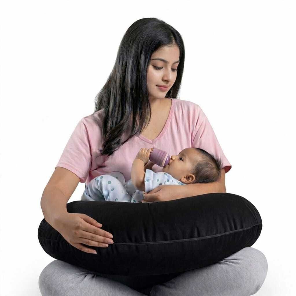 goldenhub Feeding pillow| Baby Nursing pillow| Removable cover with inner cover Breastfeeding Pillow-picture-25