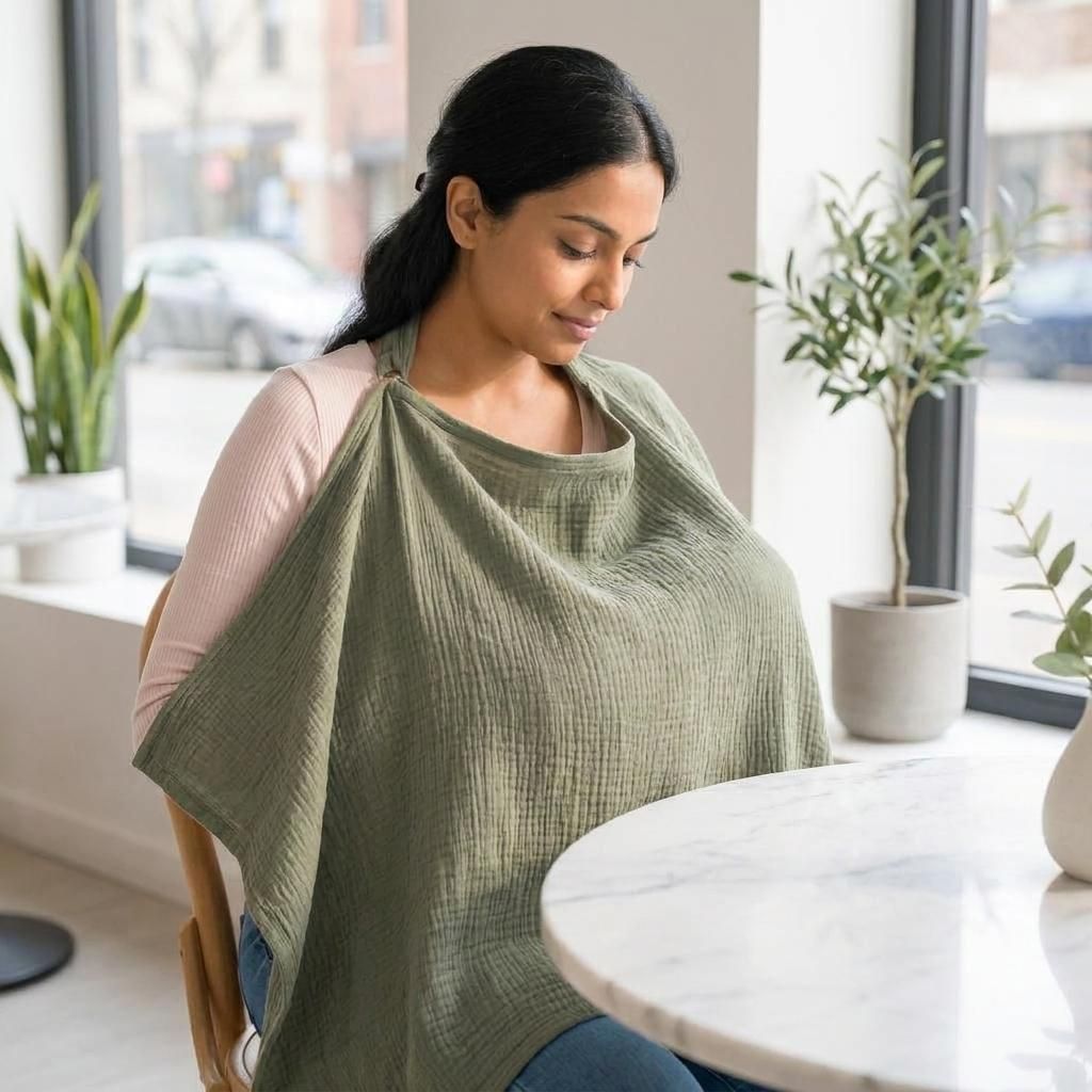 Green Breast Feeding Cloaks For New Mothers Breastfeeding Pillow-image-0