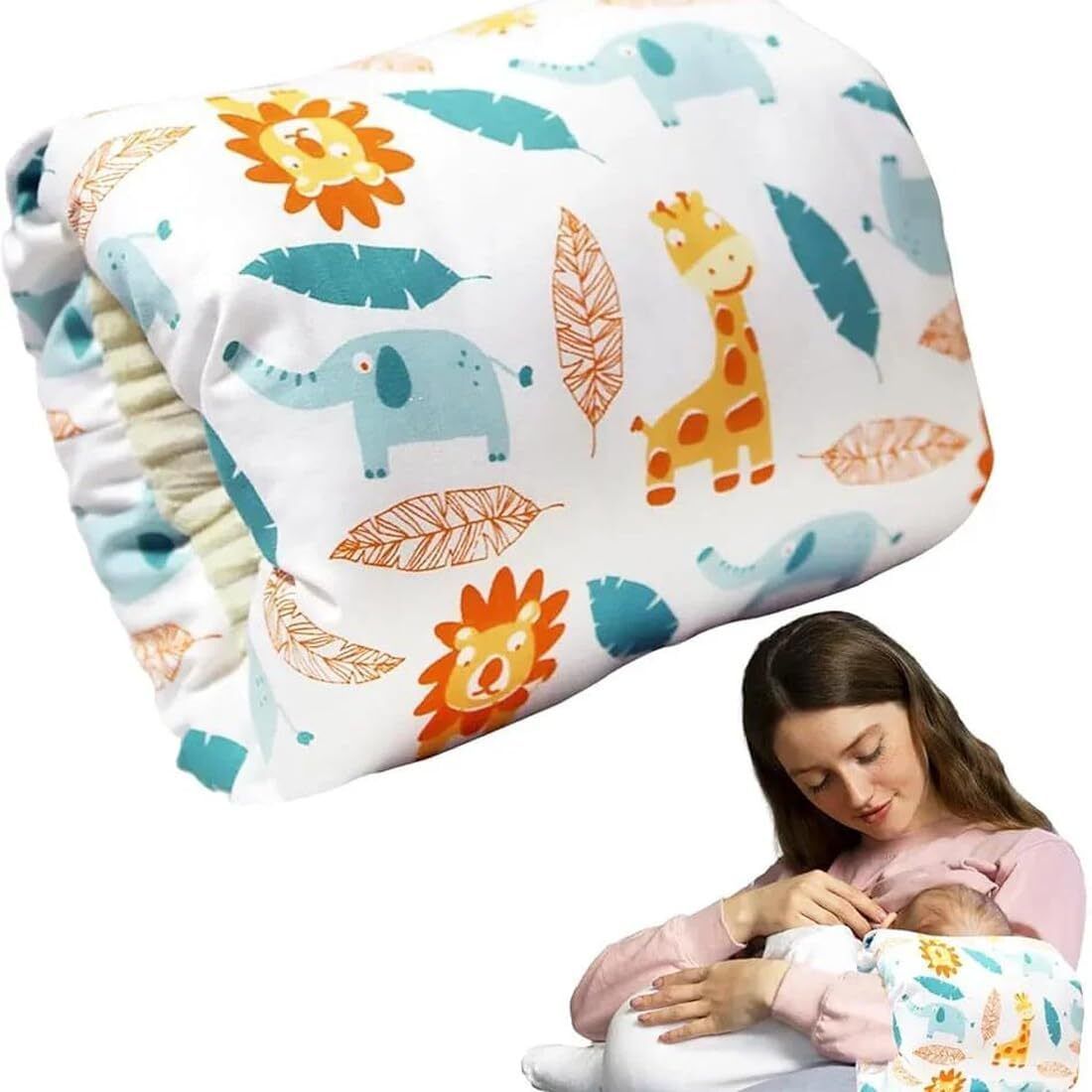 brijvila Cotton Nursing Pillow Breastfeeding Arm Support Animal Print Breastfeeding Pillow-picture-14