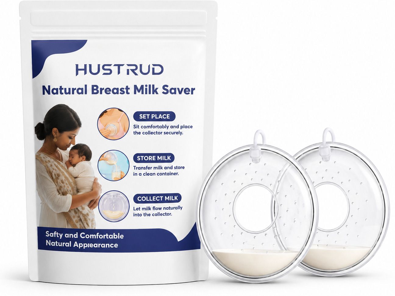 hustrud Breast Milk Collector Leak Proof Silicone Cups Reusable Lactation Saver Breast Nipple Shield-picture-12