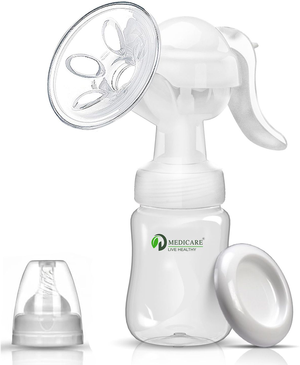 d medicare Manual Breast Pump BPA Free | Double Suction | Massage Cushion | Travel-Friendly - Manual-picture-11