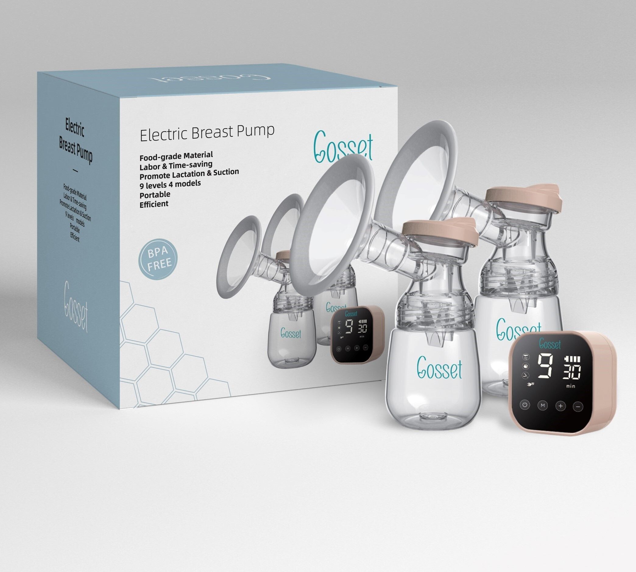 Double Electric Breast Pump With 4 Modes 9 Levels, BPA Free, 2200 mAh Battery- Electric-image-21