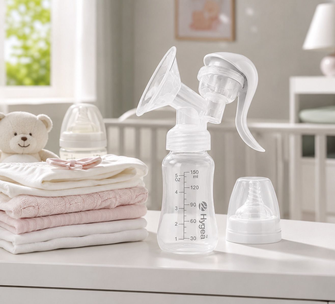 hustrud Manual Breast Pump BPA Free Food Grade Silicone with 150 ml Bottle - Manual-picture-17