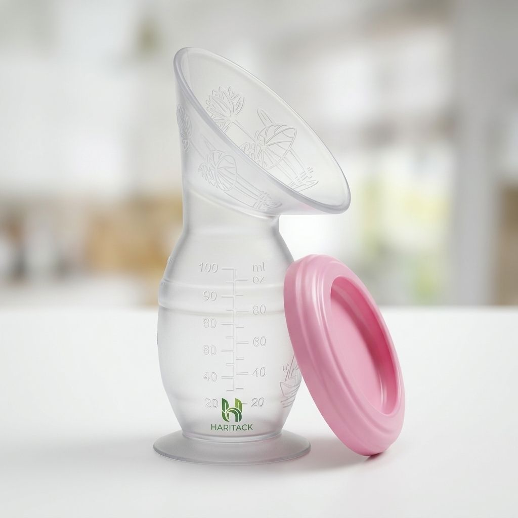 haritack Manual Silicone Breast Milk Saver Catcher with Suction Base and Dust Lid 100ml - Manual-picture-3