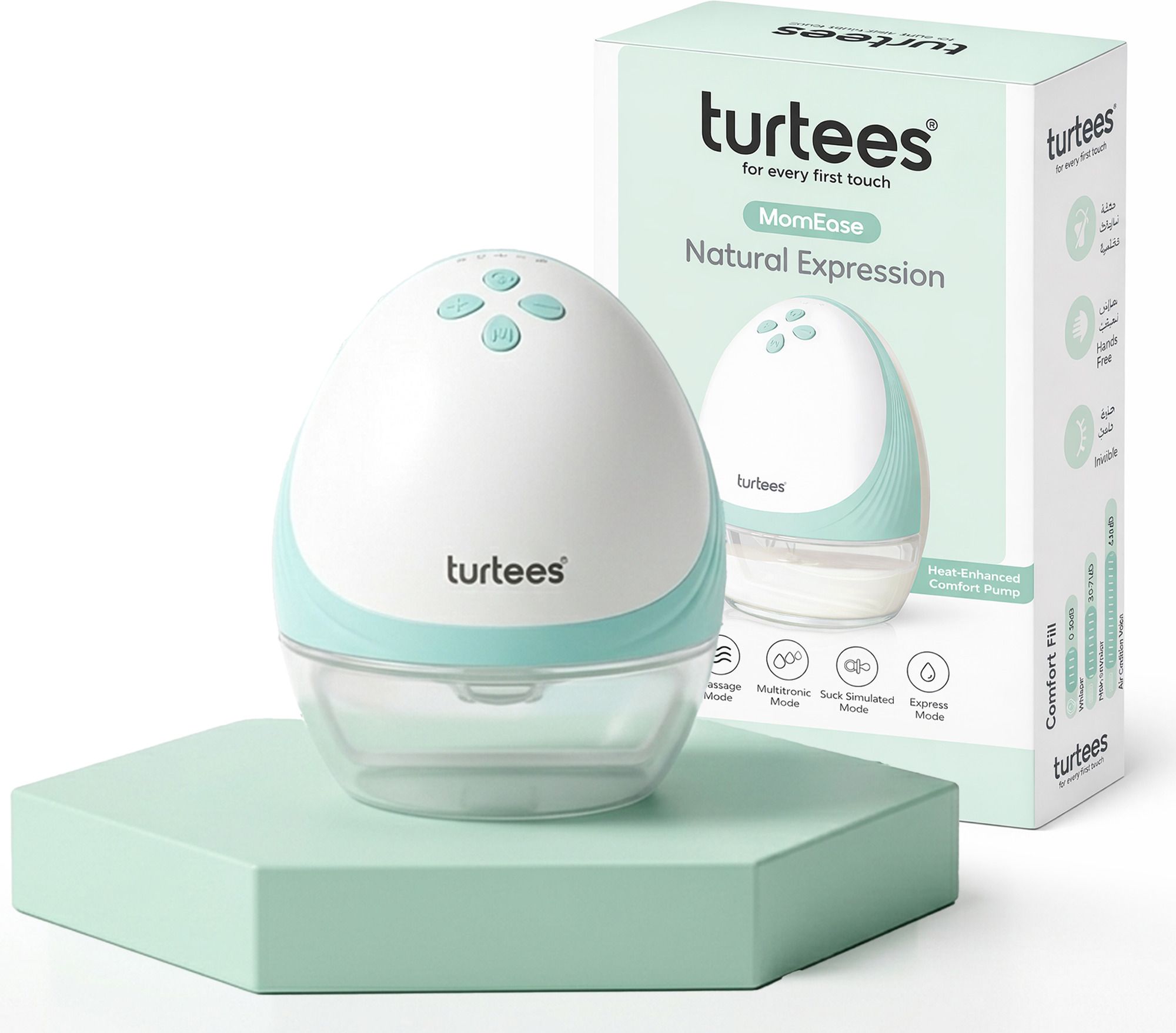 turtees Wearable Electric Breast Pump for Moms, Hands-Free, Heating Therapy - Electric-picture-34