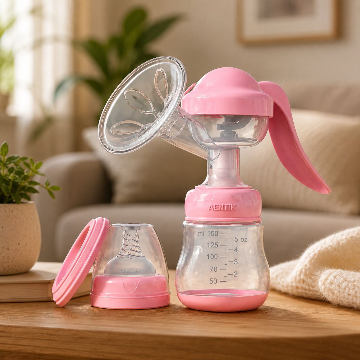 aentik Breast Pump Manual Feeding Pump with Silicone Cushion for Mom & Baby - Manual-picture-36