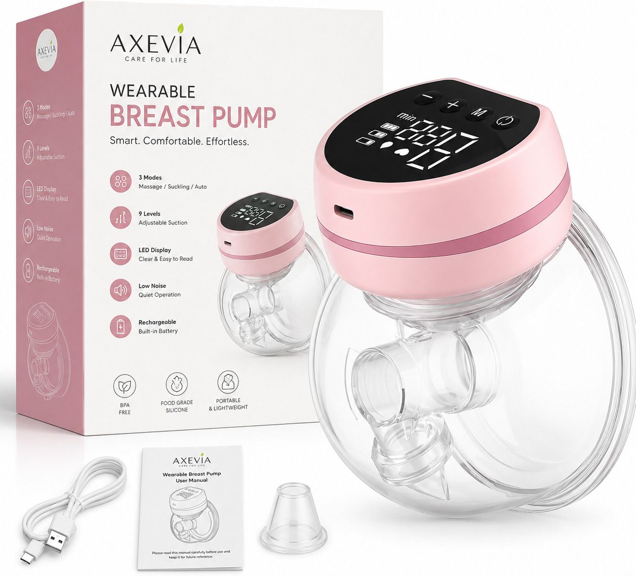Breast pump electric Wearable Breast feeding Pump 3 Mode 9 Suction Levels - Electric-image-16
