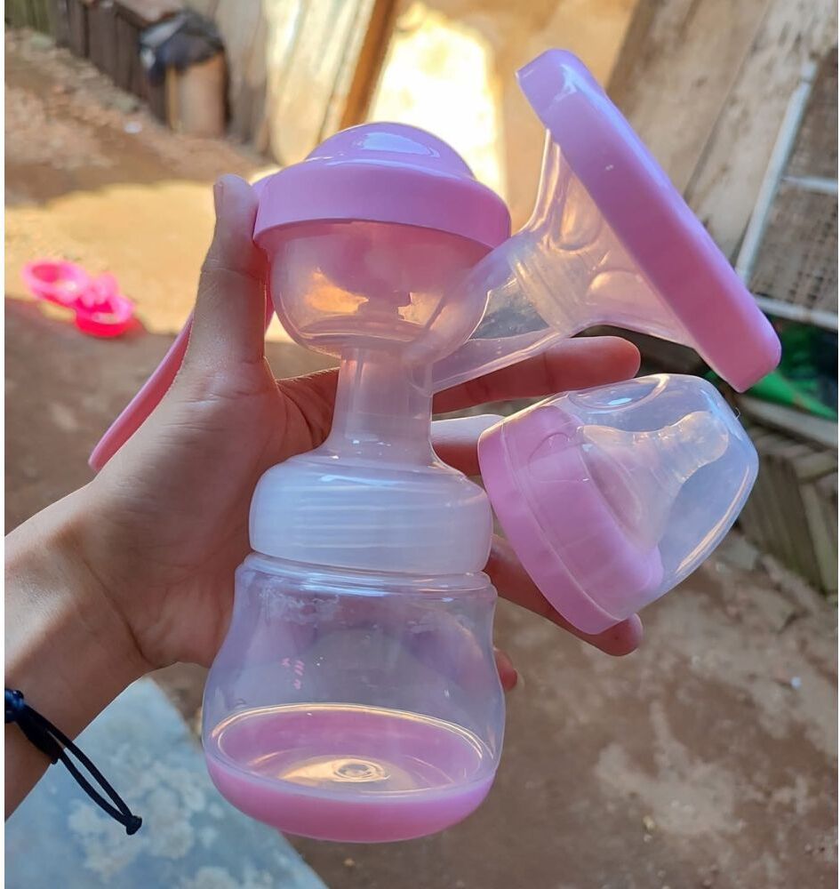 Breast Pump with Feeding Nipple & Silicone Pad | Safe Leakproof Breast Milk Pump - Manual-image-9