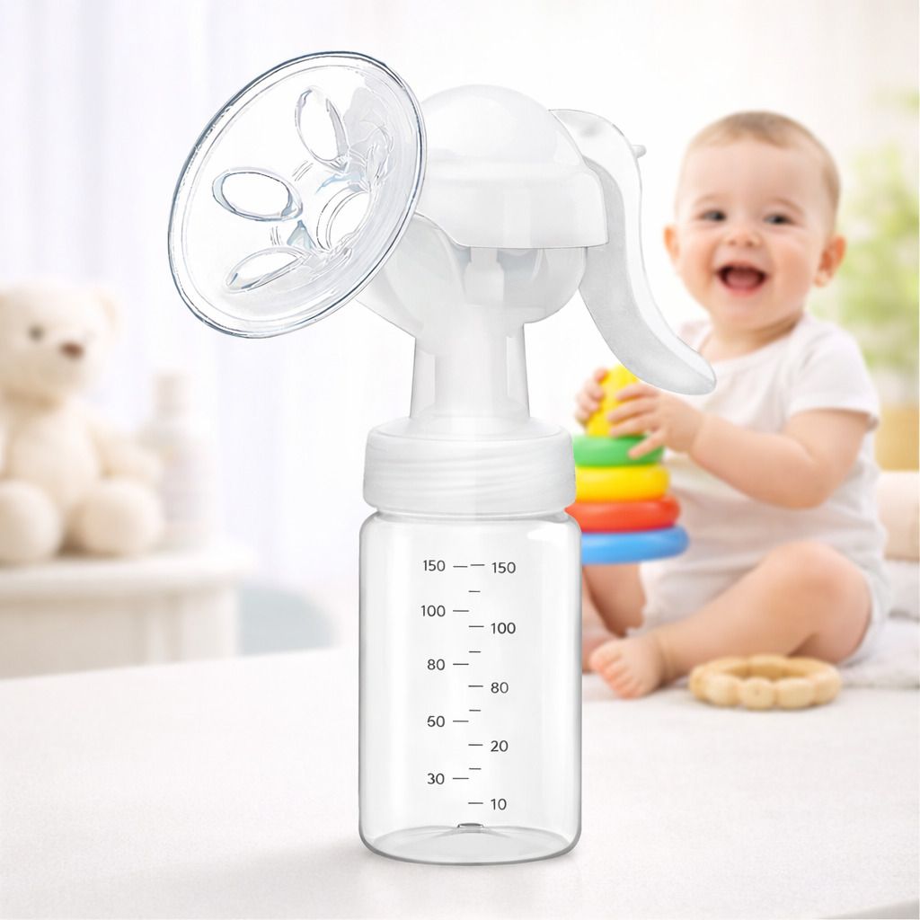Comfortable Manual BreastFeeding Pump – 125 ml, BPA-Free & Portable - Manual