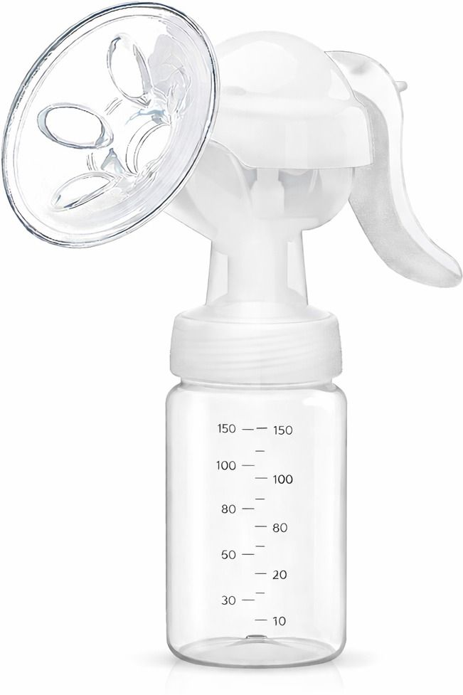 Manual Breast-Feeding Pump with 125 ml Bottle Travel Friendly - Manual