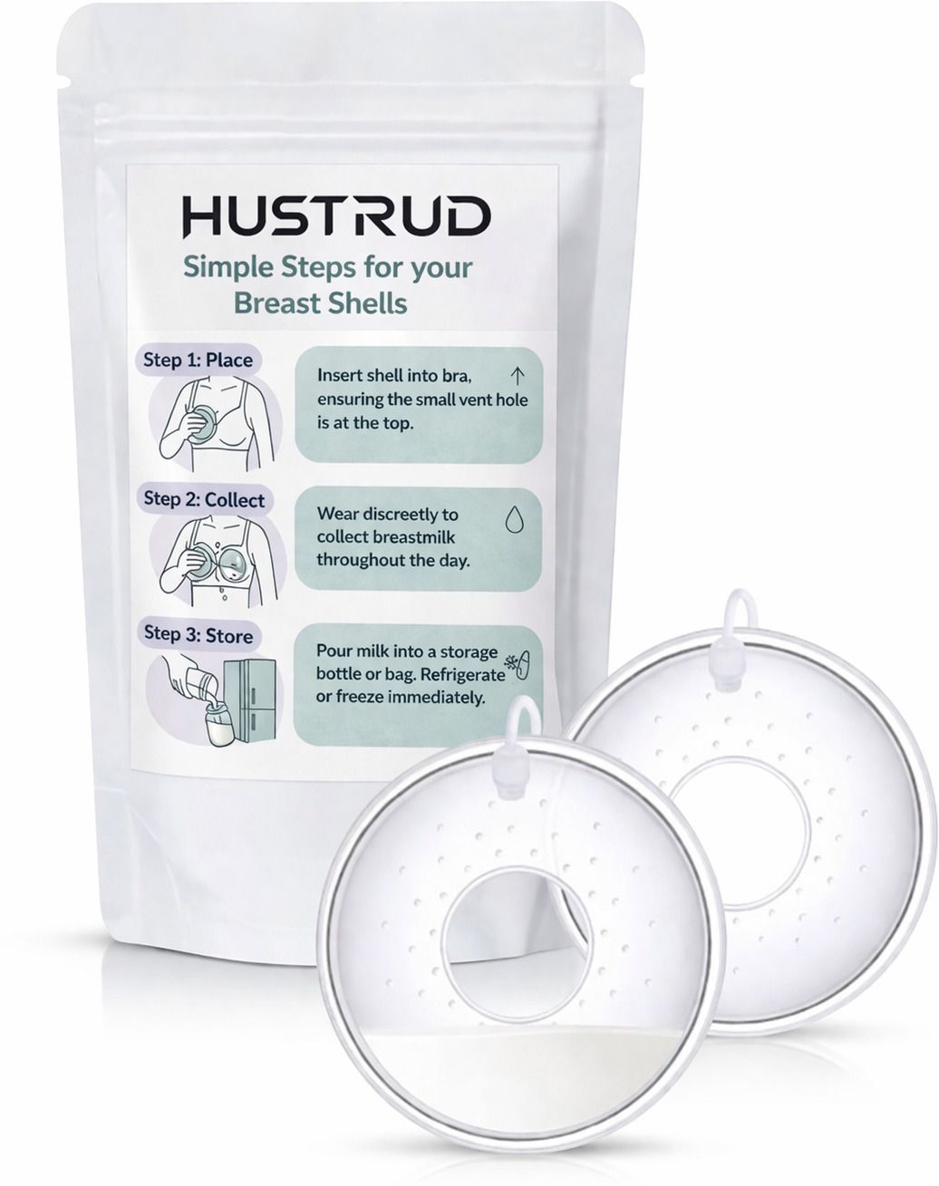 hustrud Silicone Breast Shell Leak Proof Milk Collector Reusable Breast Shell-picture-10
