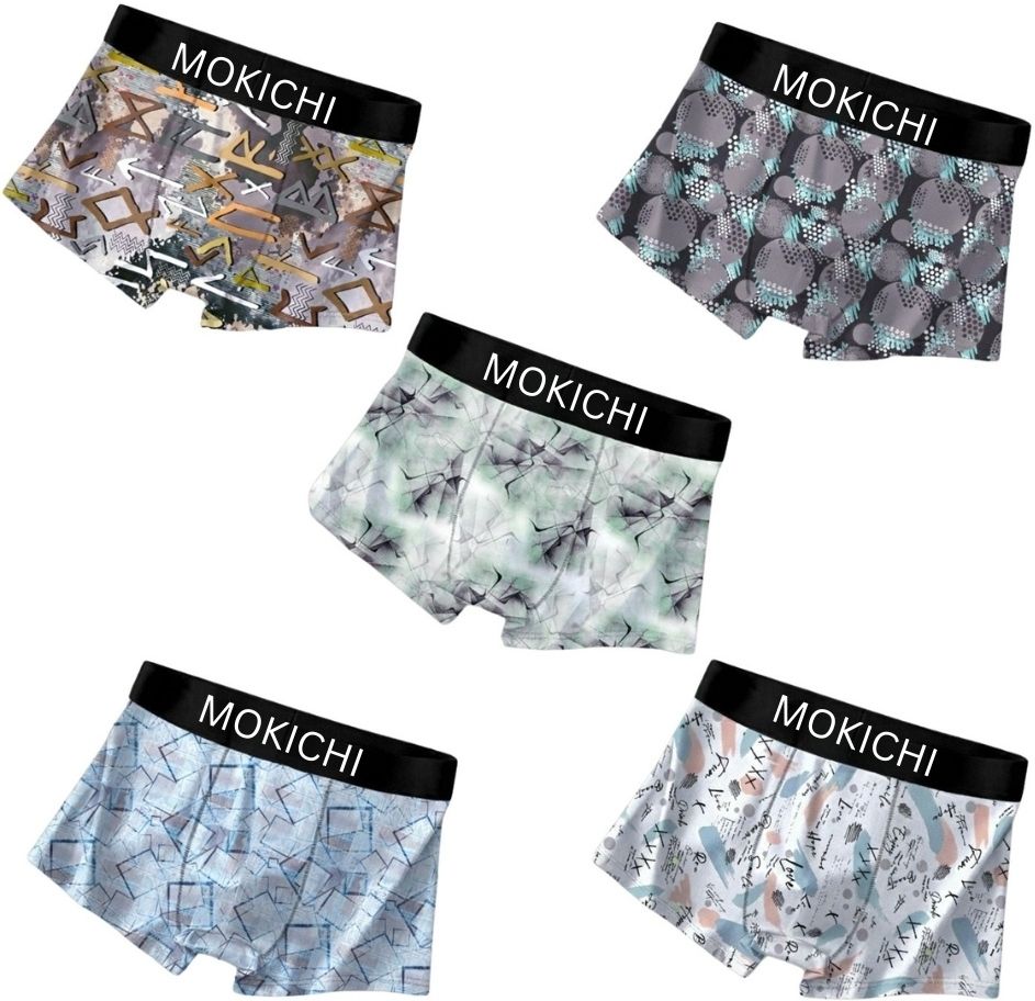 mokichi Pack of 5 Printed, Geometric Print Men Brief-picture-44