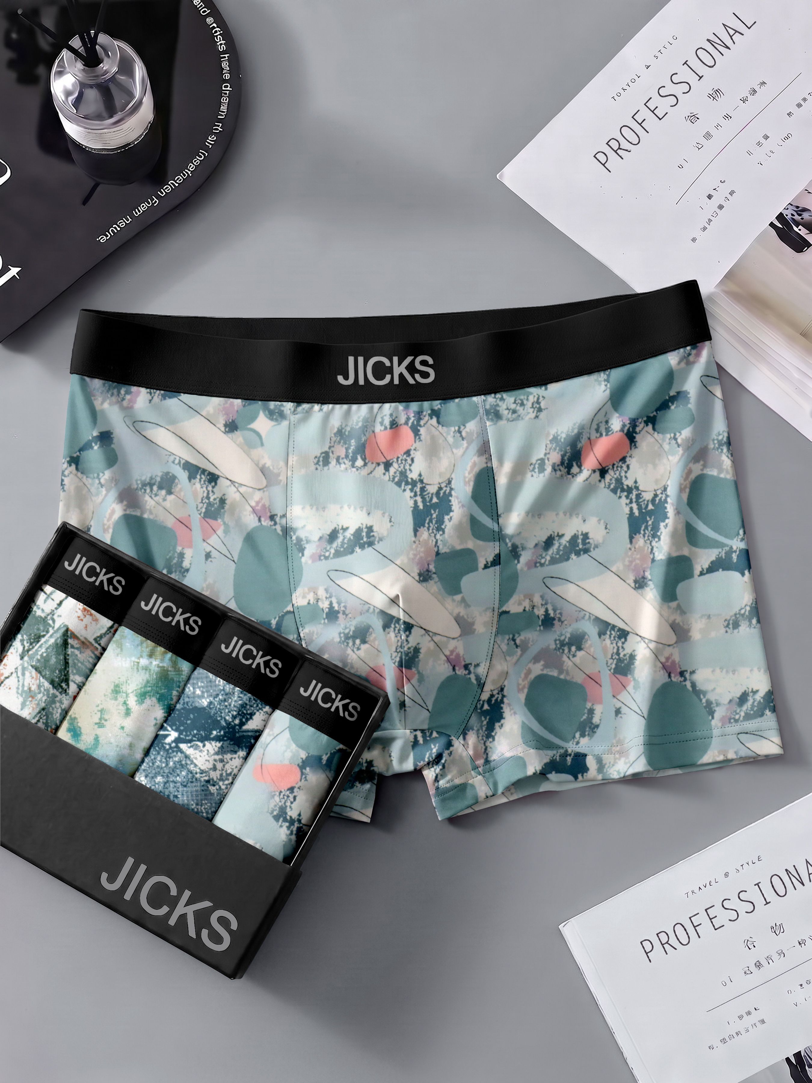 Pack of 4 Geometric Print Men Trunk-image-9