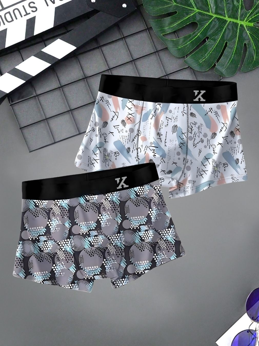 kinu Pack of 2 Geometric Print Men Trunk-picture-39