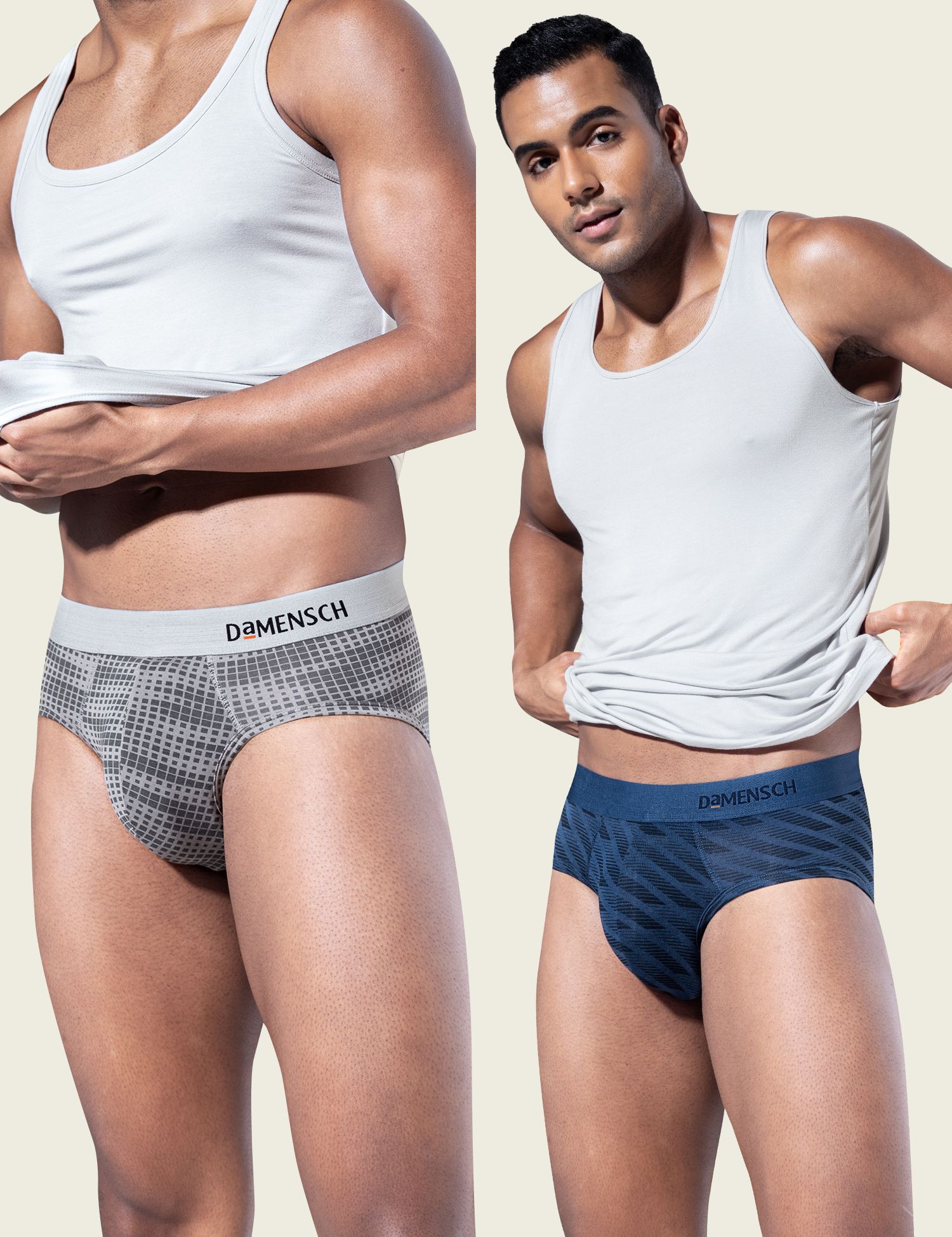 damensch Pack of 2 Micro Modal Stretch V Shape Printed Men Brief-picture-48