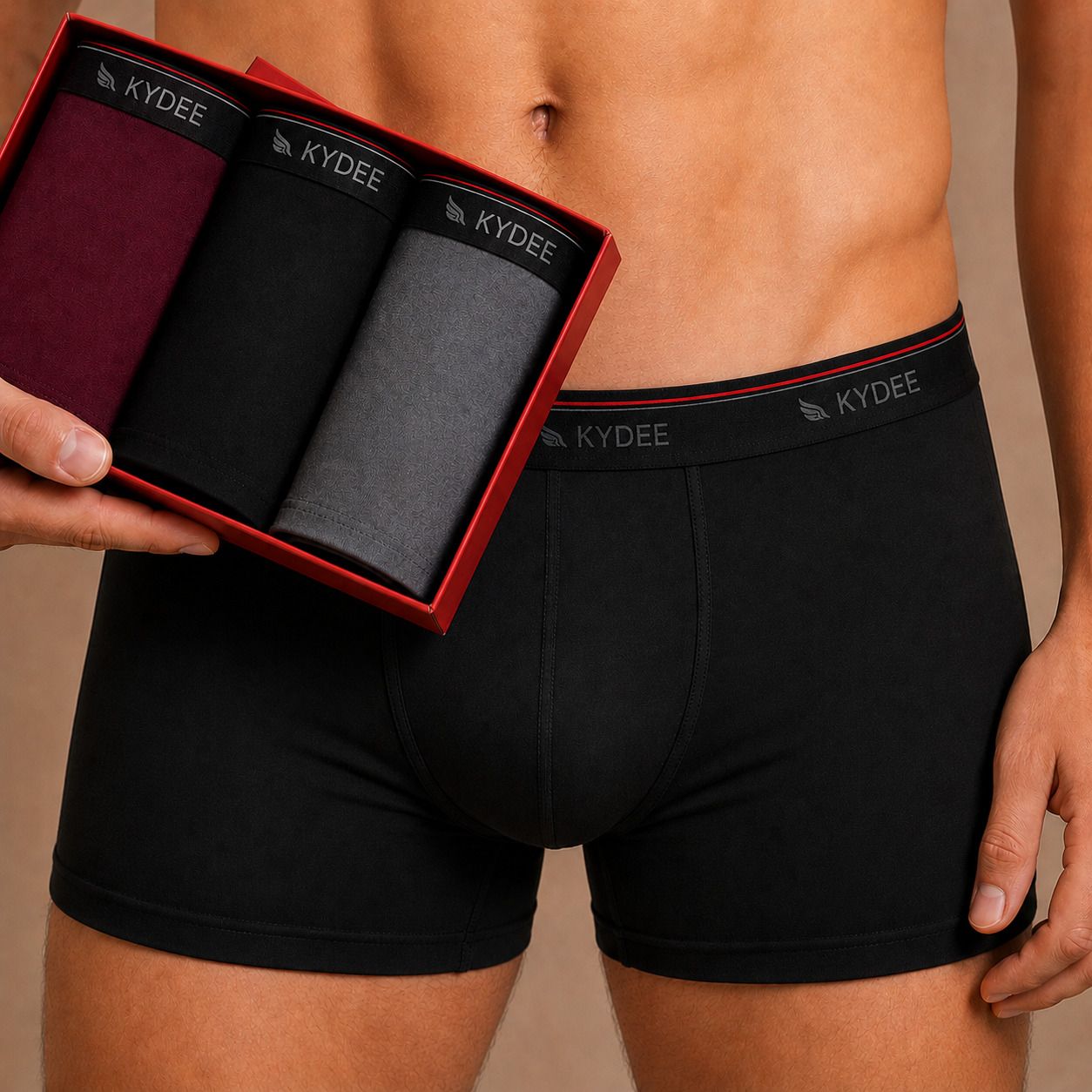 kydee Pack of 3 Solid Men Trunk-picture-4