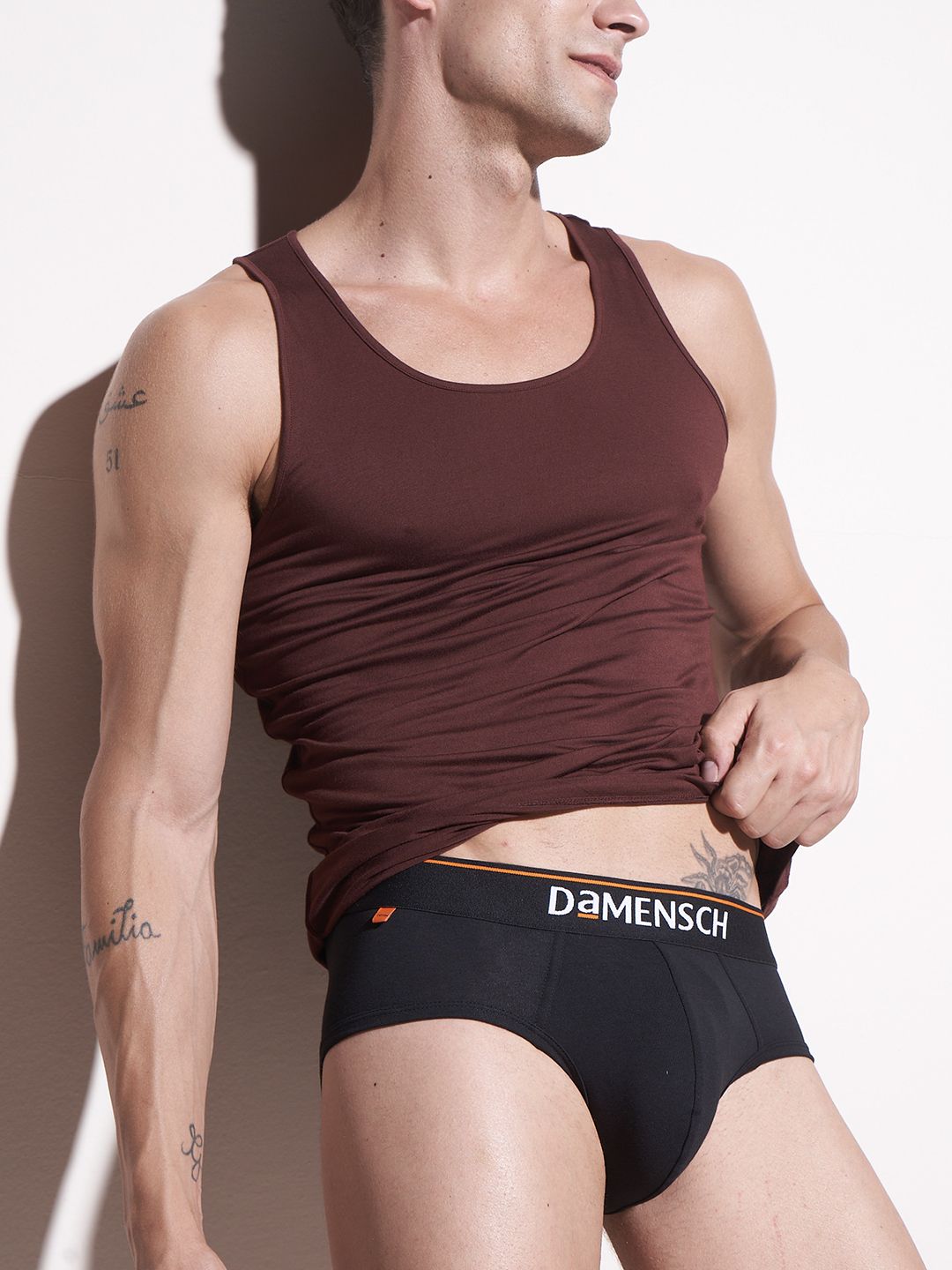 damensch Deo-Cotton Anti-Bacterial Black Solid Men Brief-picture-15