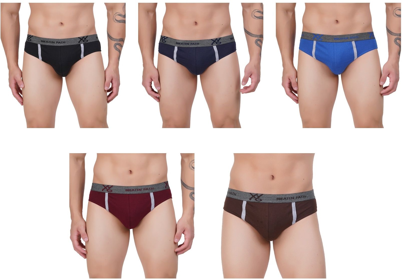 Pack of 5 Solid Men Brief-image-44