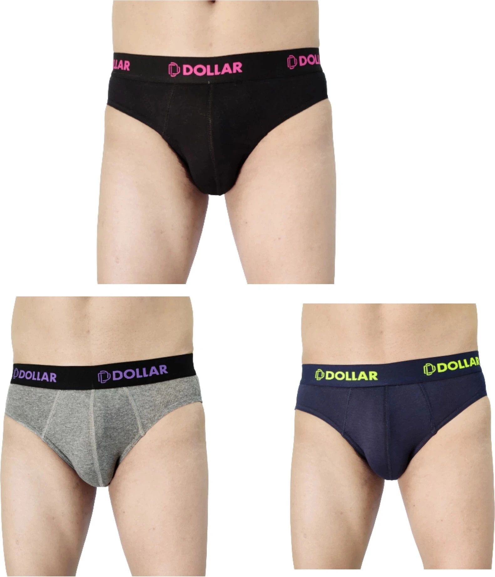 dollarbigboss Pack of 3 Solid Men Brief-picture-24