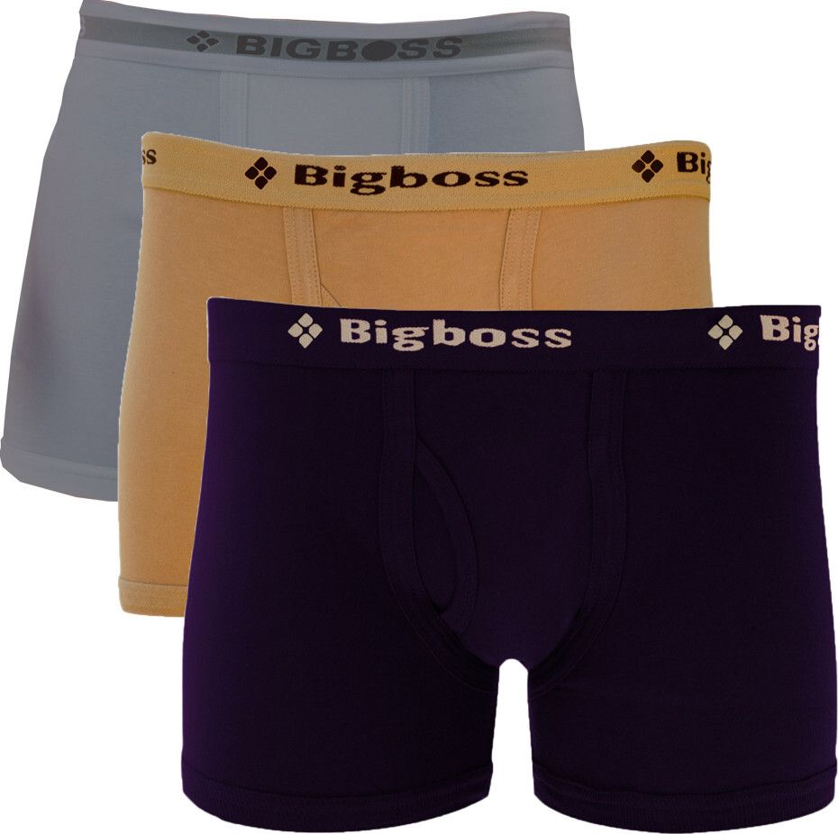 dollarbigboss Pack of 3 Combed Cotton Interlock Solid Men Trunk-picture-18