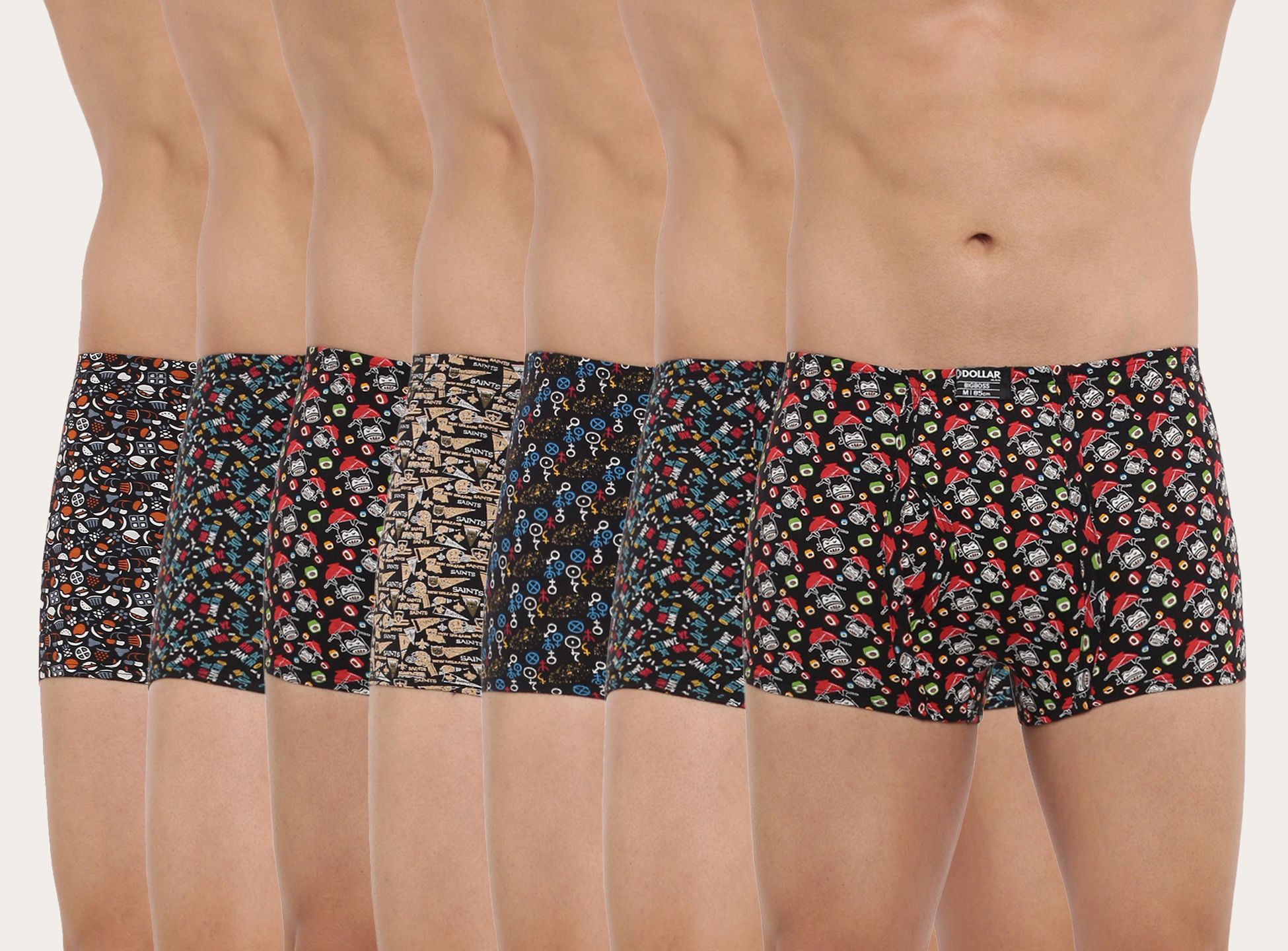 dollar bigboss Pack of 7 Soft Combed Cotton Printed Men Trunk-picture-11