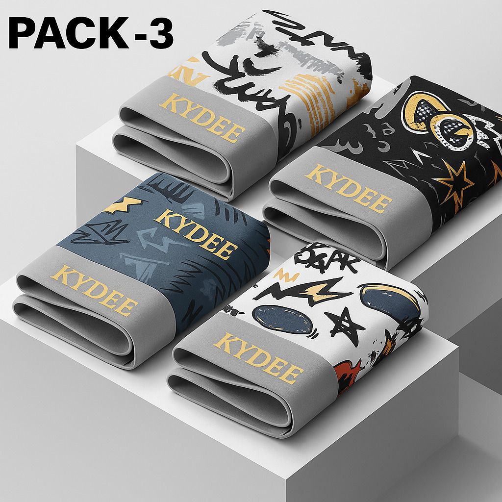 kydee Pack of 3 Graphic Print Men Trunk-picture-12