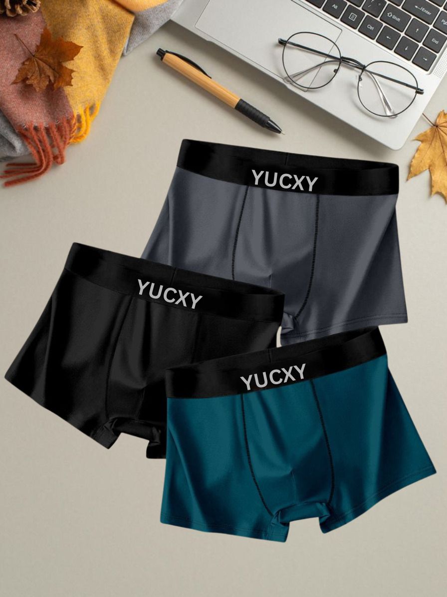 yucxy Pack of 3 Solid Men Trunk-picture-28