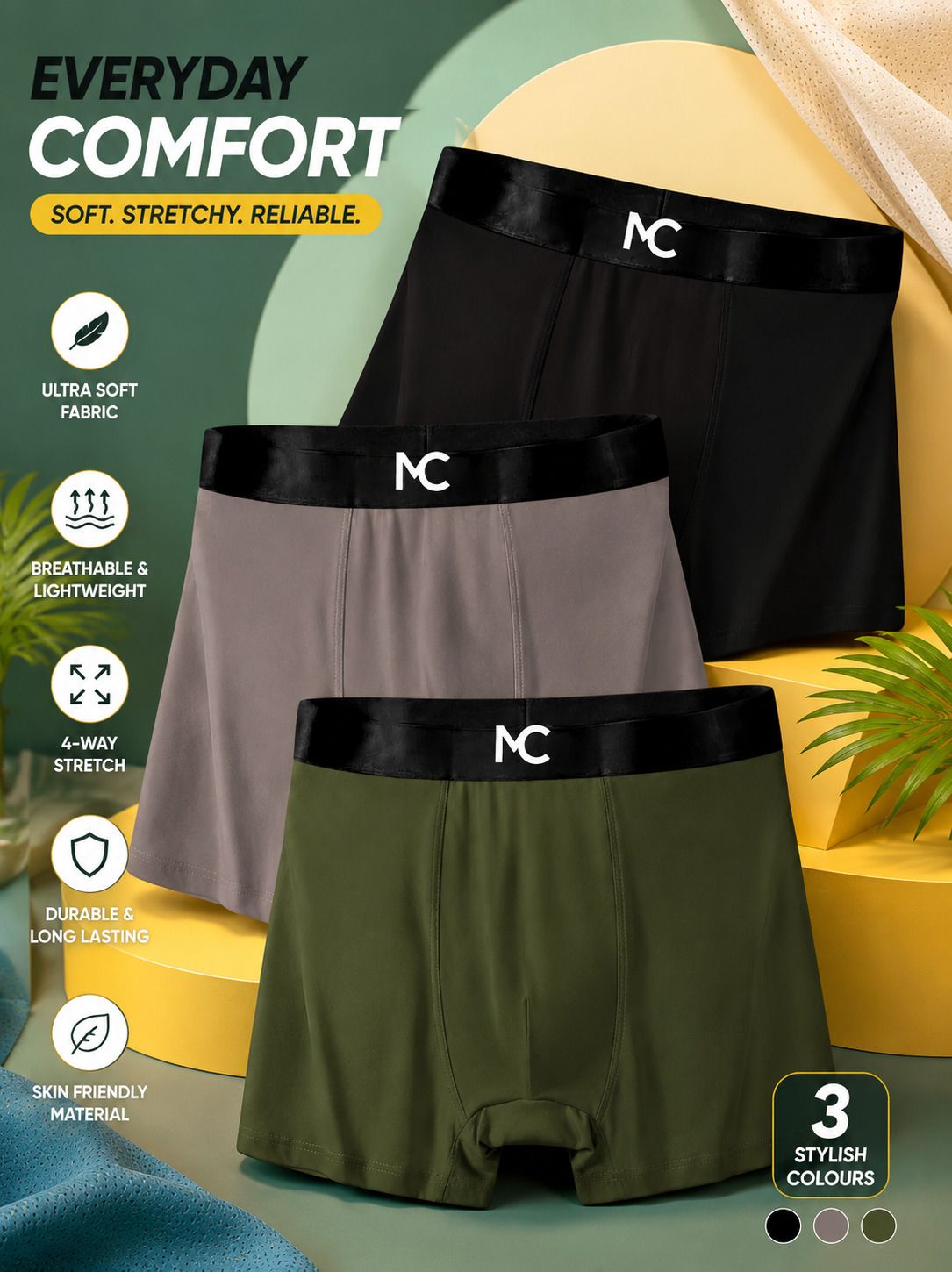 mokichi Pack of 3 Solid Men Brief-picture-13