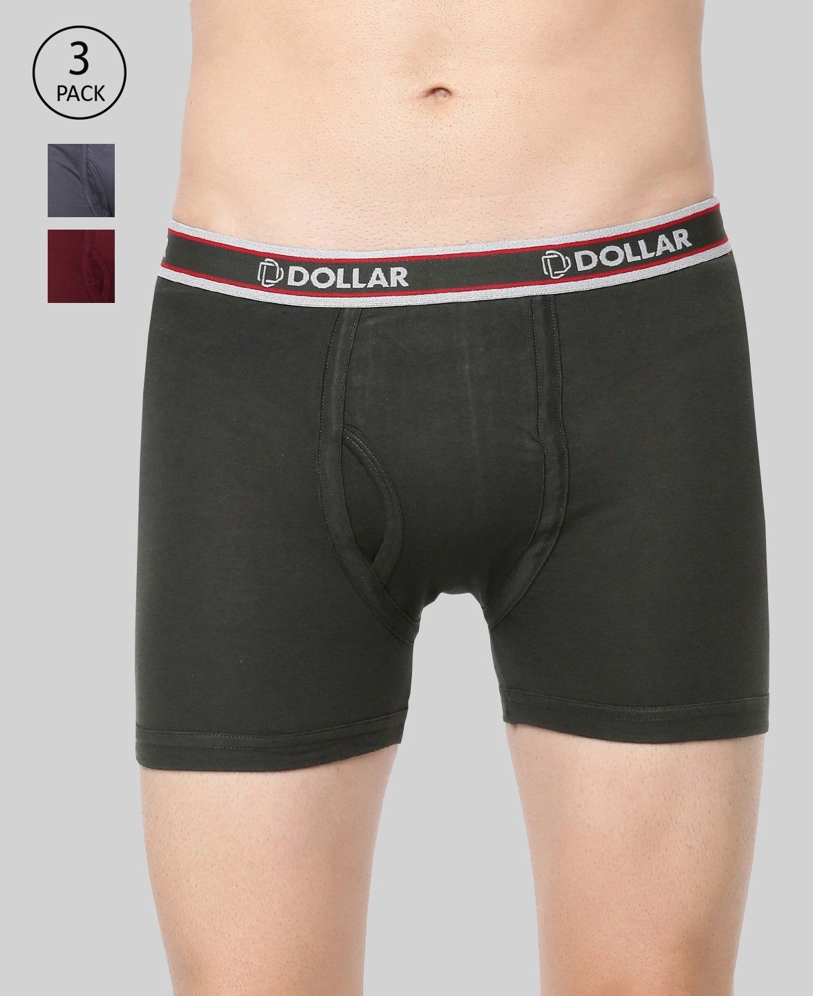dollarbigboss Pack of 3 Combed Cotton Classy Solid Men Trunk-picture-20