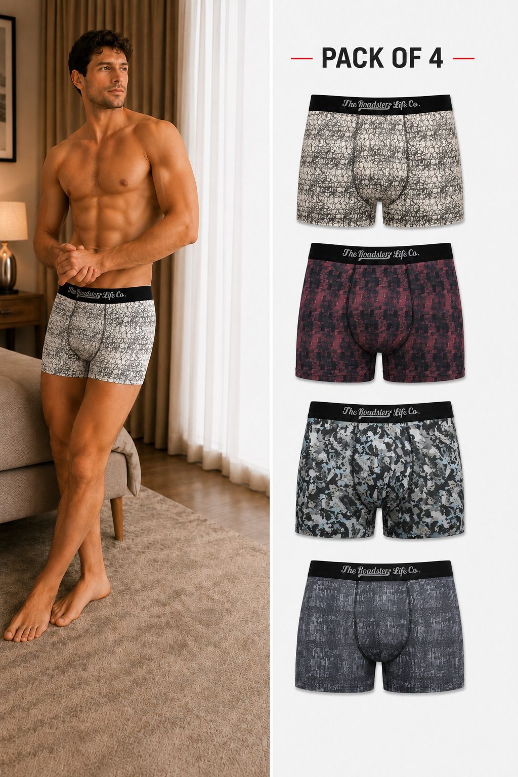 roadster Pack of 4 Printed Men Trunk-picture-28