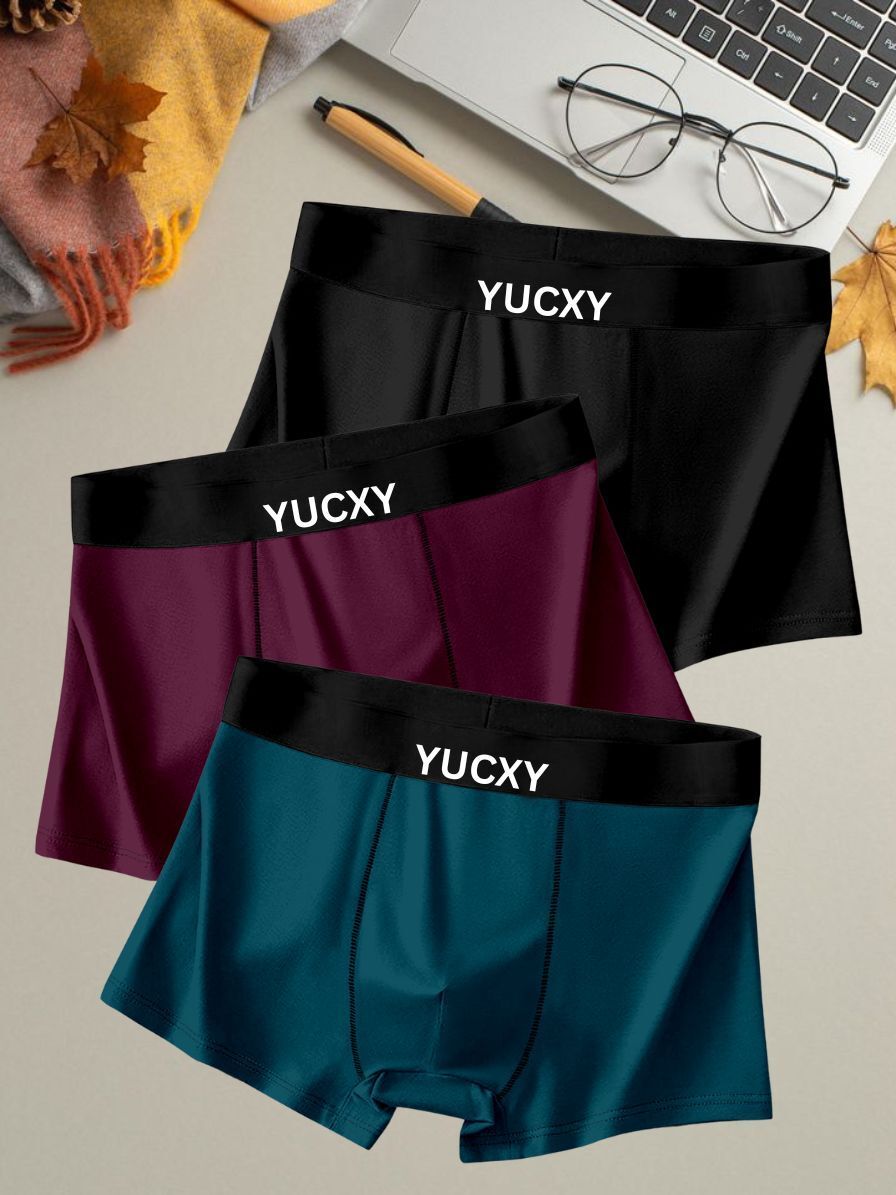 yucxy Pack of 3 Solid Men Trunk-picture-37