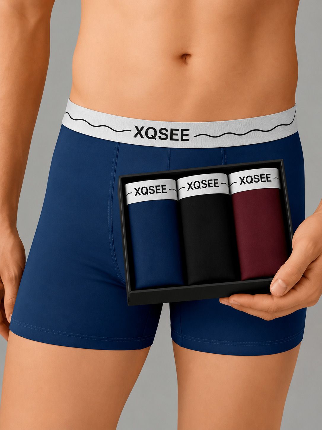 xqsee Pack of 3 Solid Men Trunk-picture-4