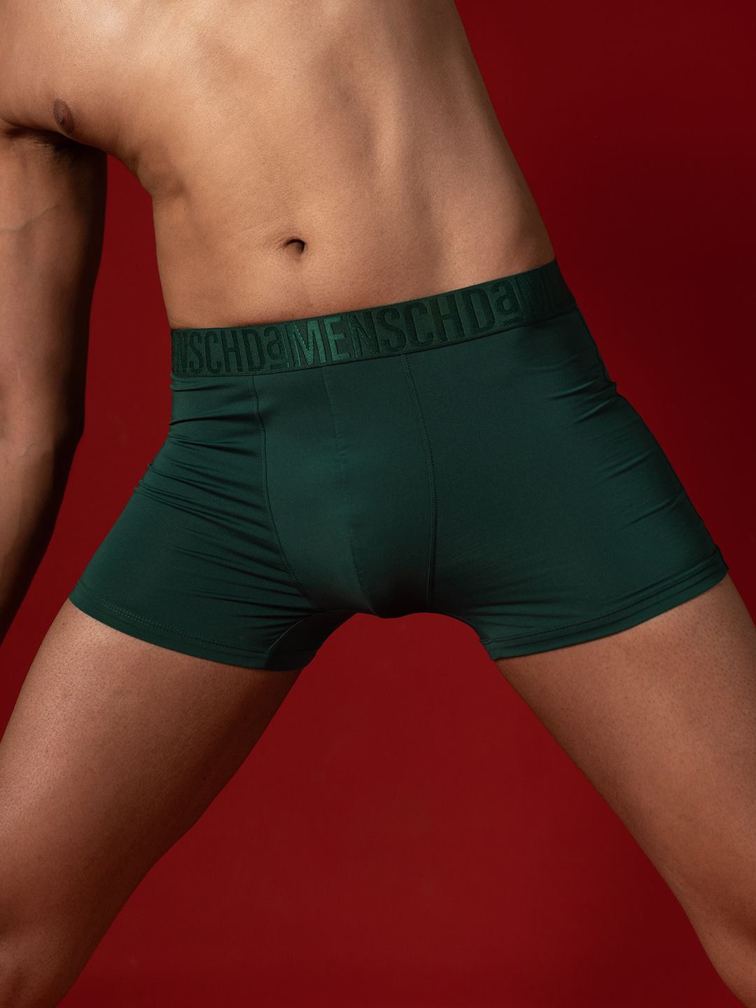 Unreal Microfiber Spandex Anti-Static Solid Men Trunk-image-3