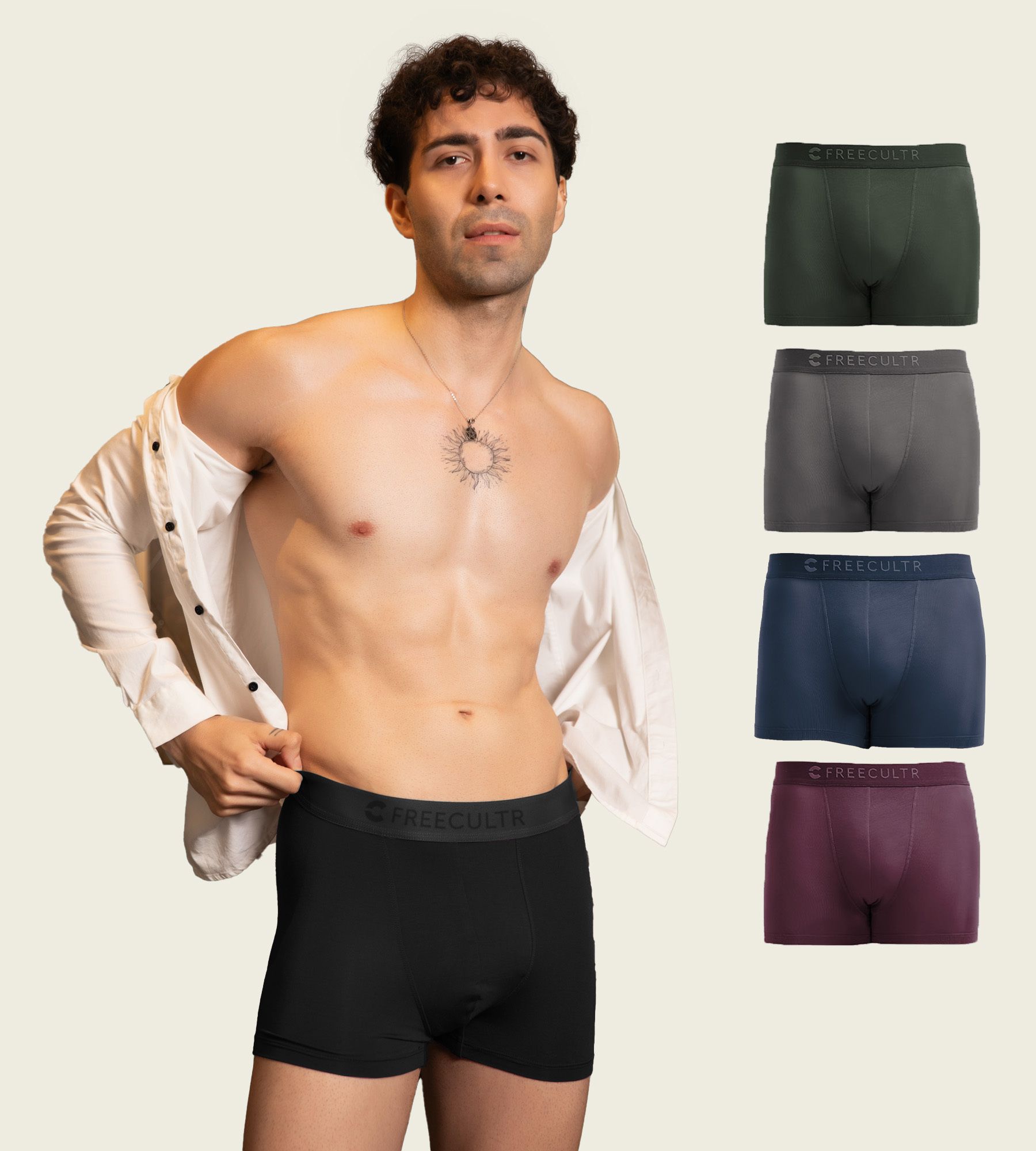 freecultr Pack of 5 Solid Men Trunk-picture-35
